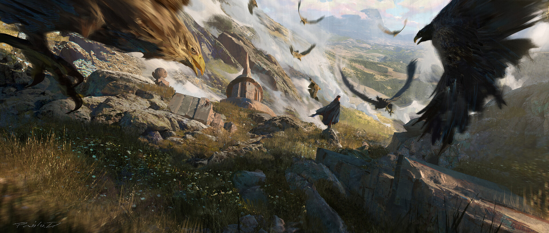 Eagles Men Fantasy Art 1920x817