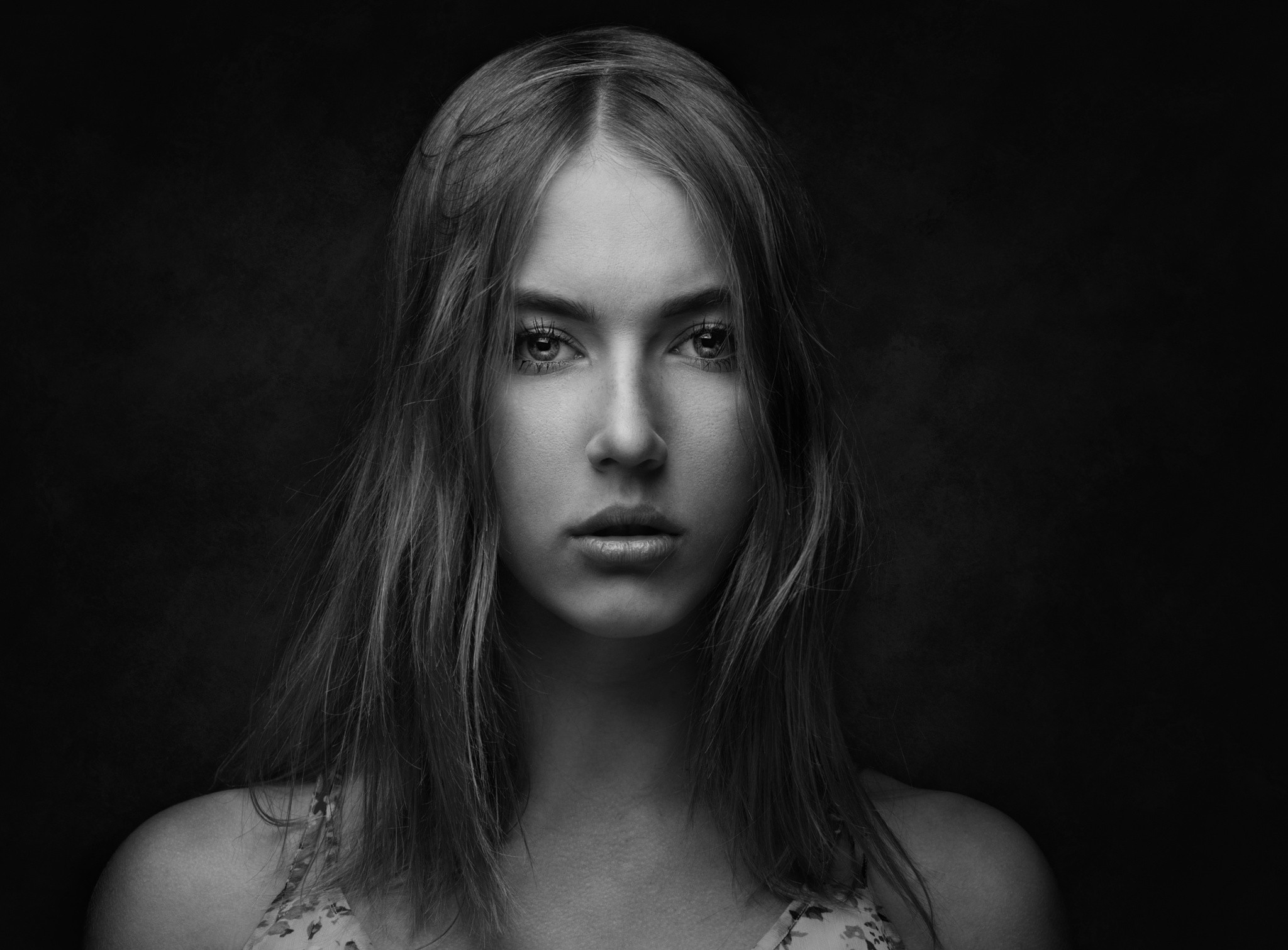 Women Face Portrait Zachar Rise Monochrome 2048x1511