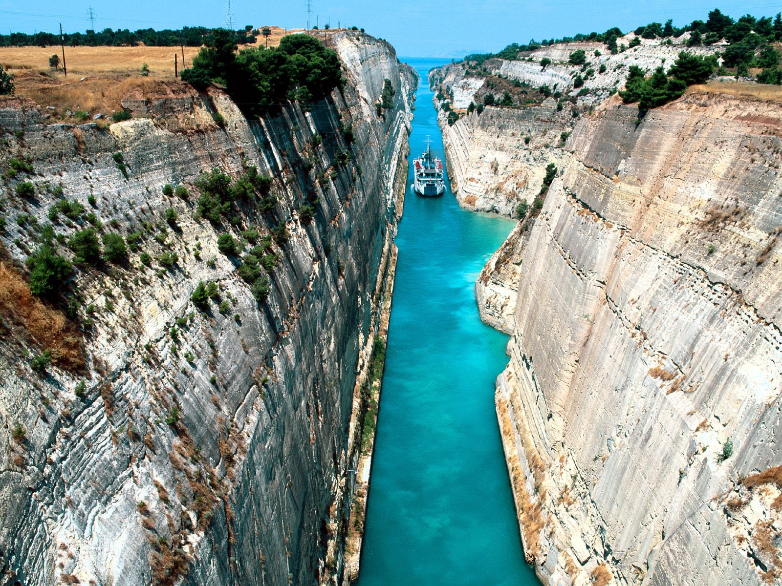 Greece Corinth Canal Water Canal 1600x1200