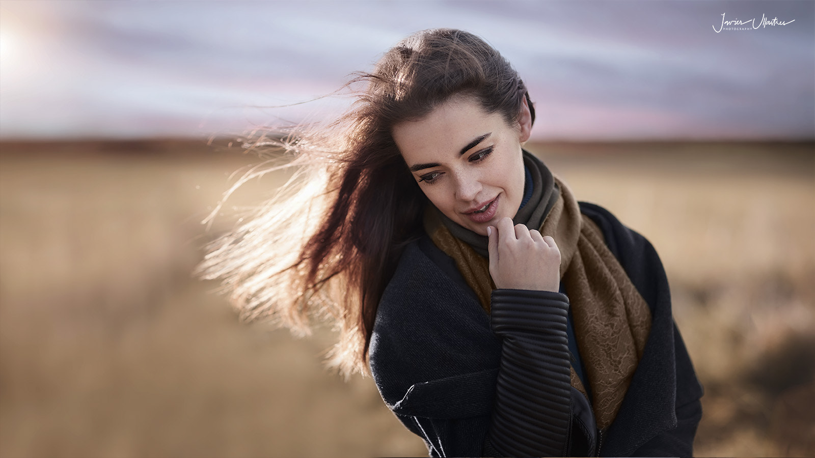 Women Outdoors Women 500px Model Javier Ullastres Black Coat 1600x900