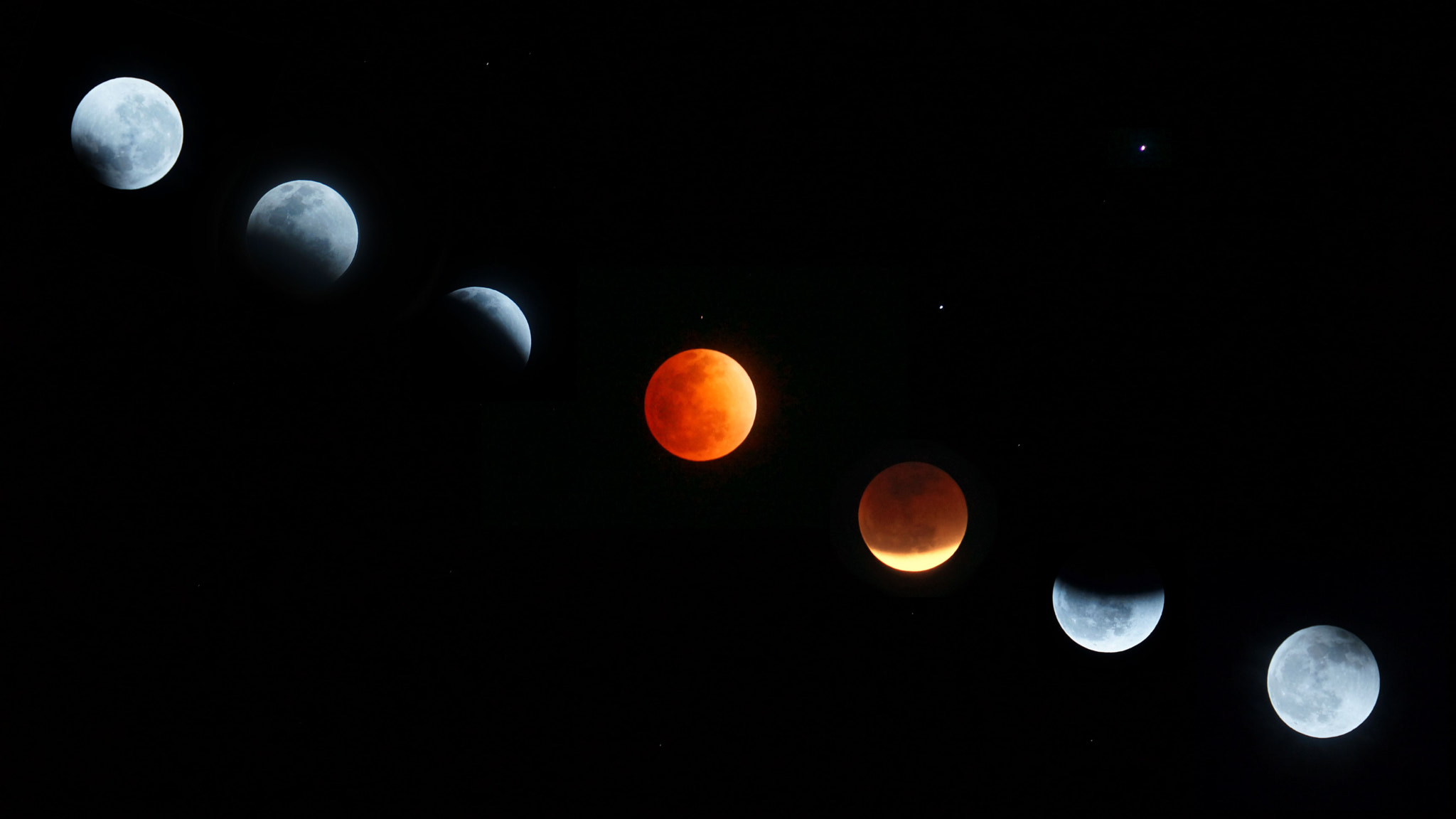Lunar Eclipses Space 500px 2048x1152