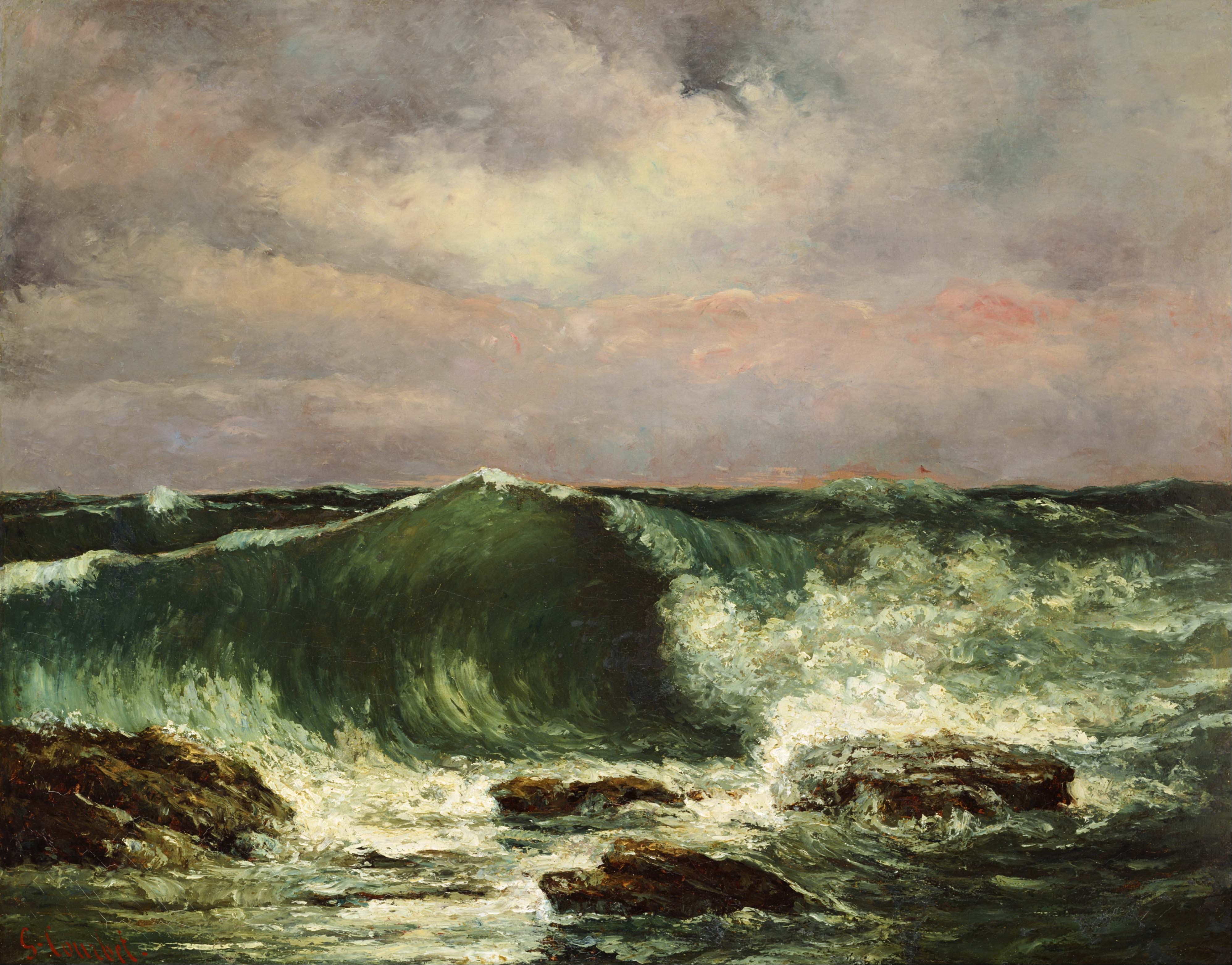 Gustave Courbet Classic Art Painting Nature Sea 3990x3127