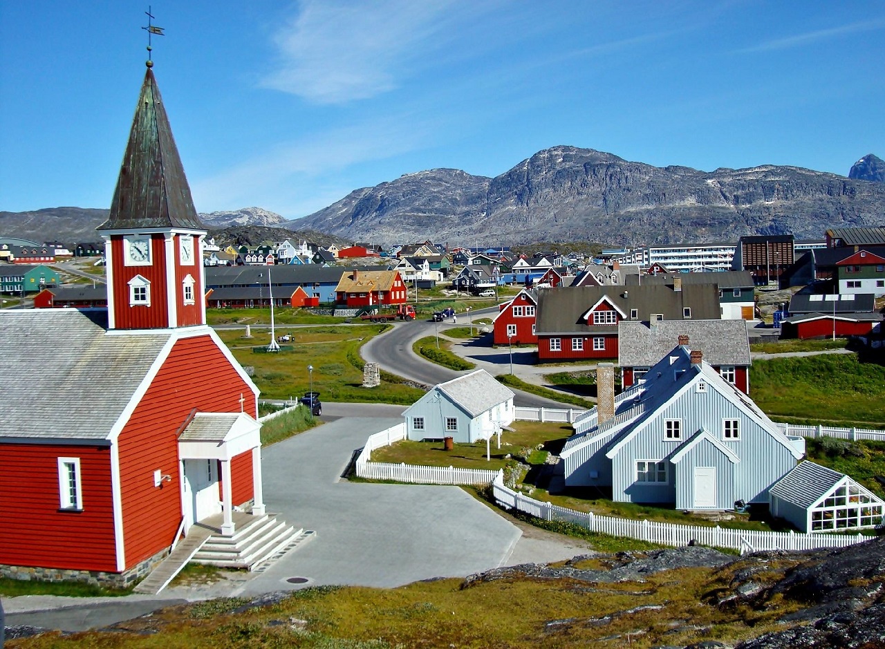 Nuuk Greenland Church Town House Mountains 1280x939
