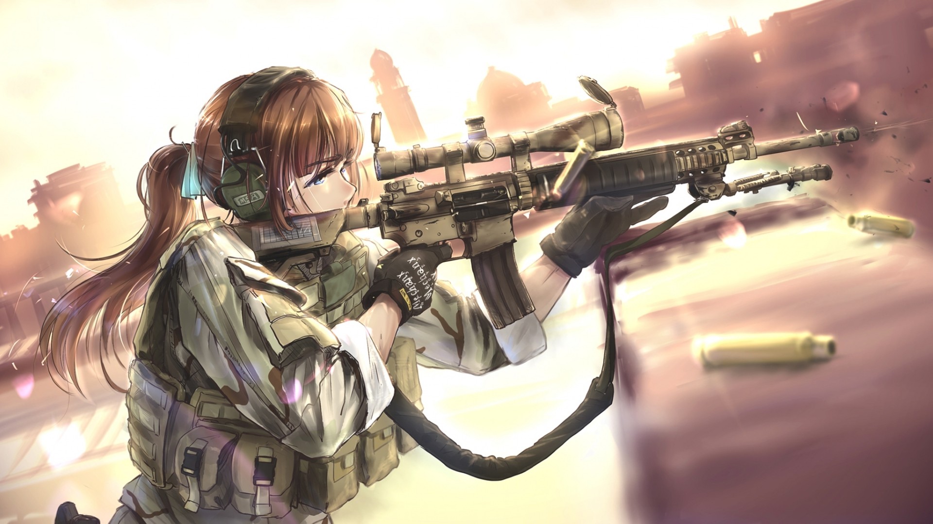 Anime Anime Girls Military Weapon TC1995 Girls With Guns 1920x1080