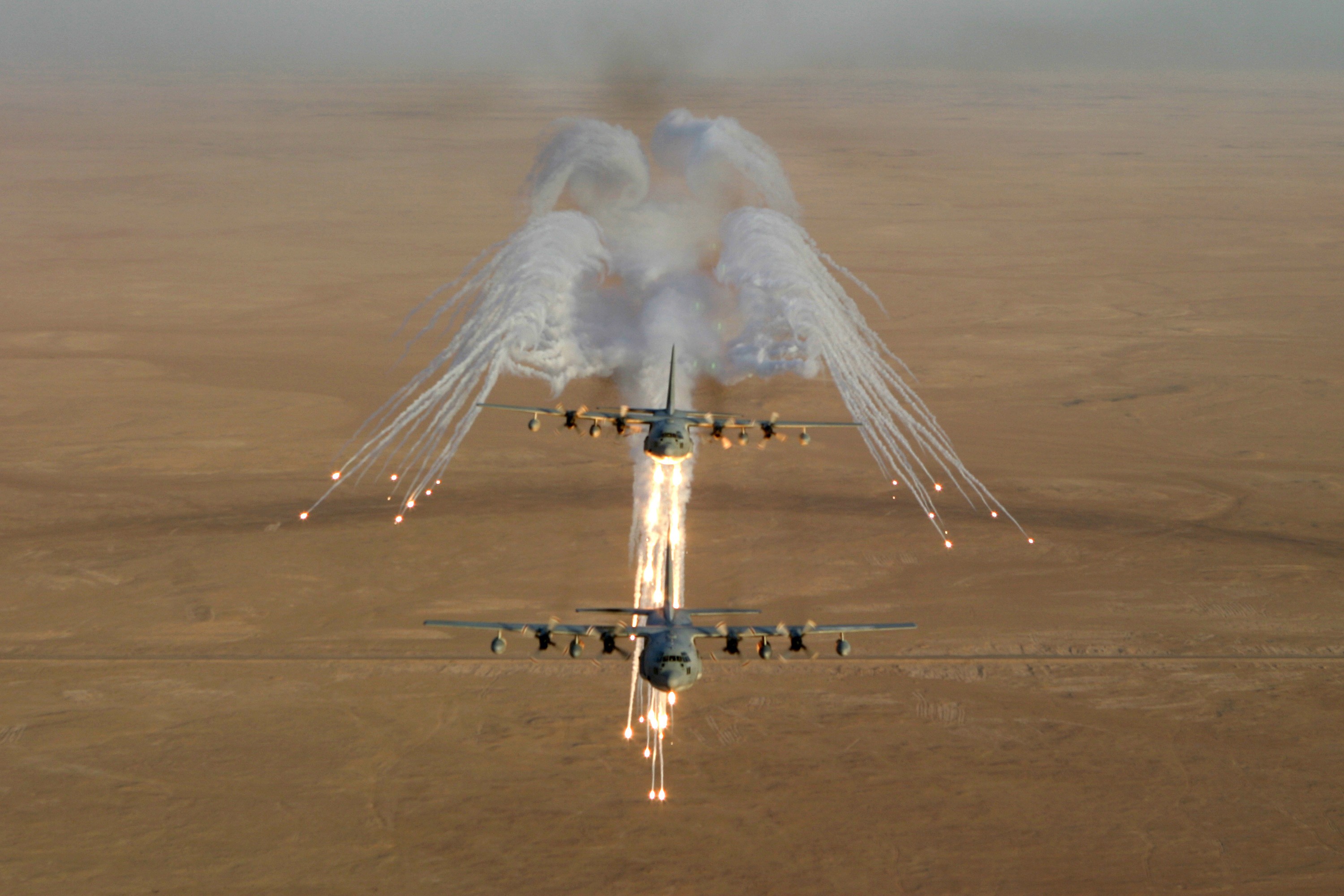 Flares Lockheed C 130 Hercules Military 3000x2000