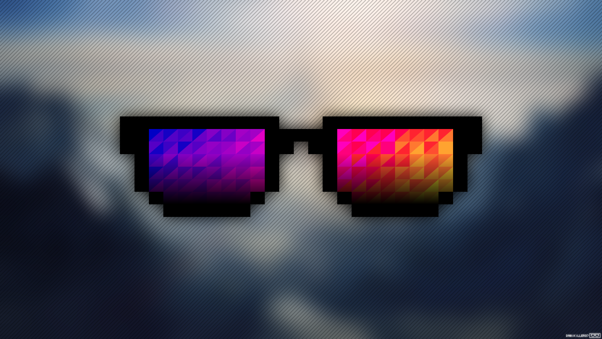 Pixel Art Trixel Glasses 1920x1080