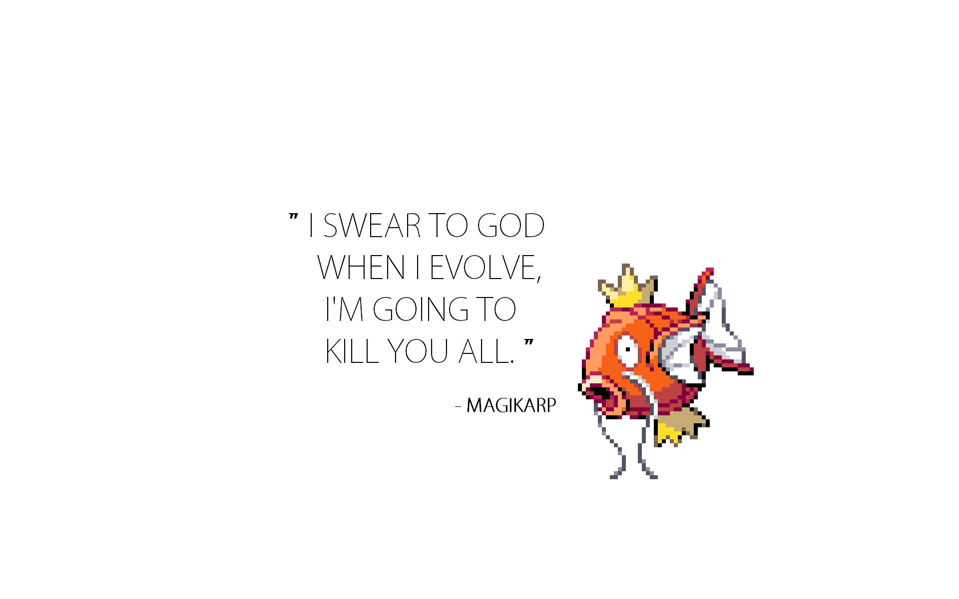 Pokemon Magikarp Motivational Video Games Pixels Text Minimalism 1920x1200