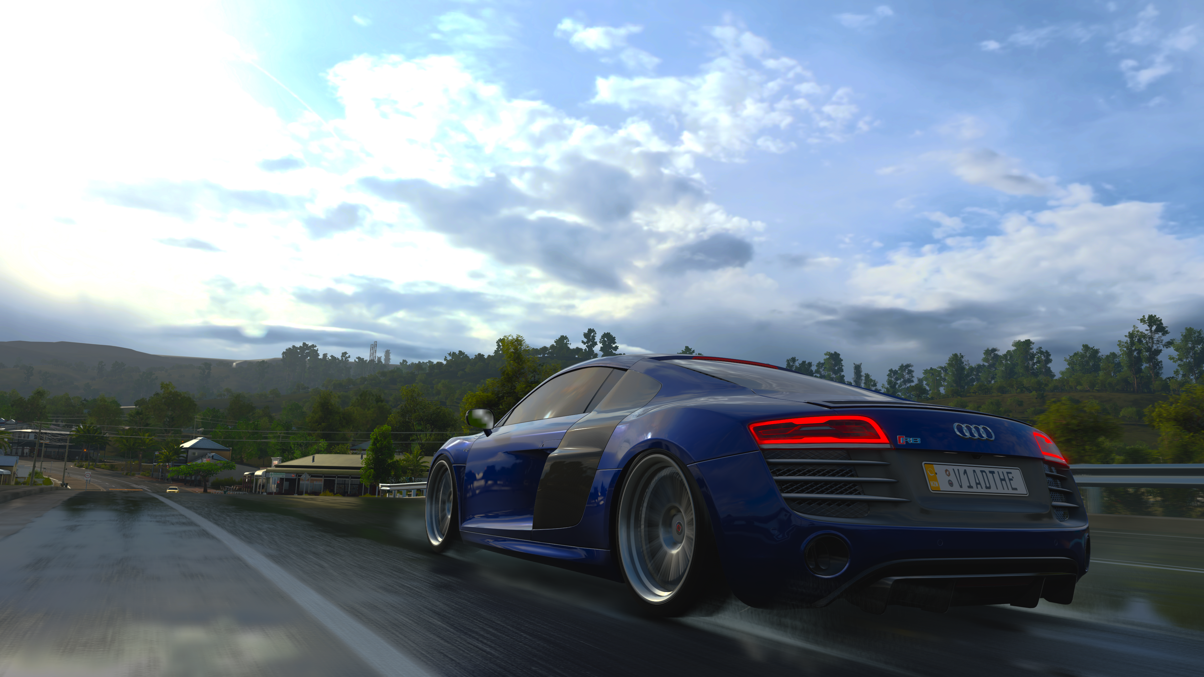 Forza Games Forza Horizon 3 Video Games Audi R8 Audi R8 V10 Audi Audi R8 Type 42 Car Supercars Wet R 3840x2160