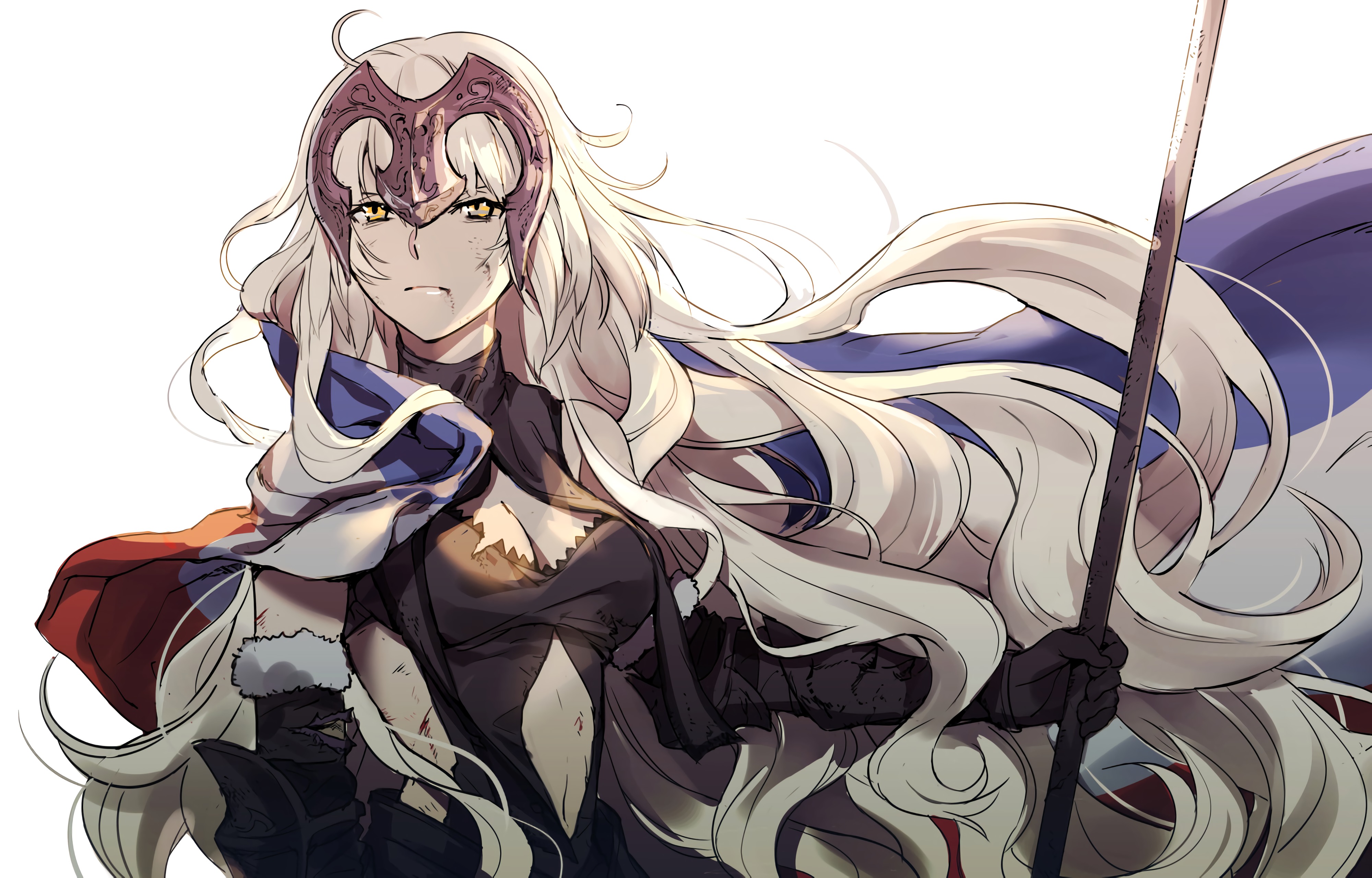 Fate Grand Order Avenger Fate Grand Order Jeanne Darc Alter Fate Series Spear Blonde Yellow Eyes Fla 4000x2560