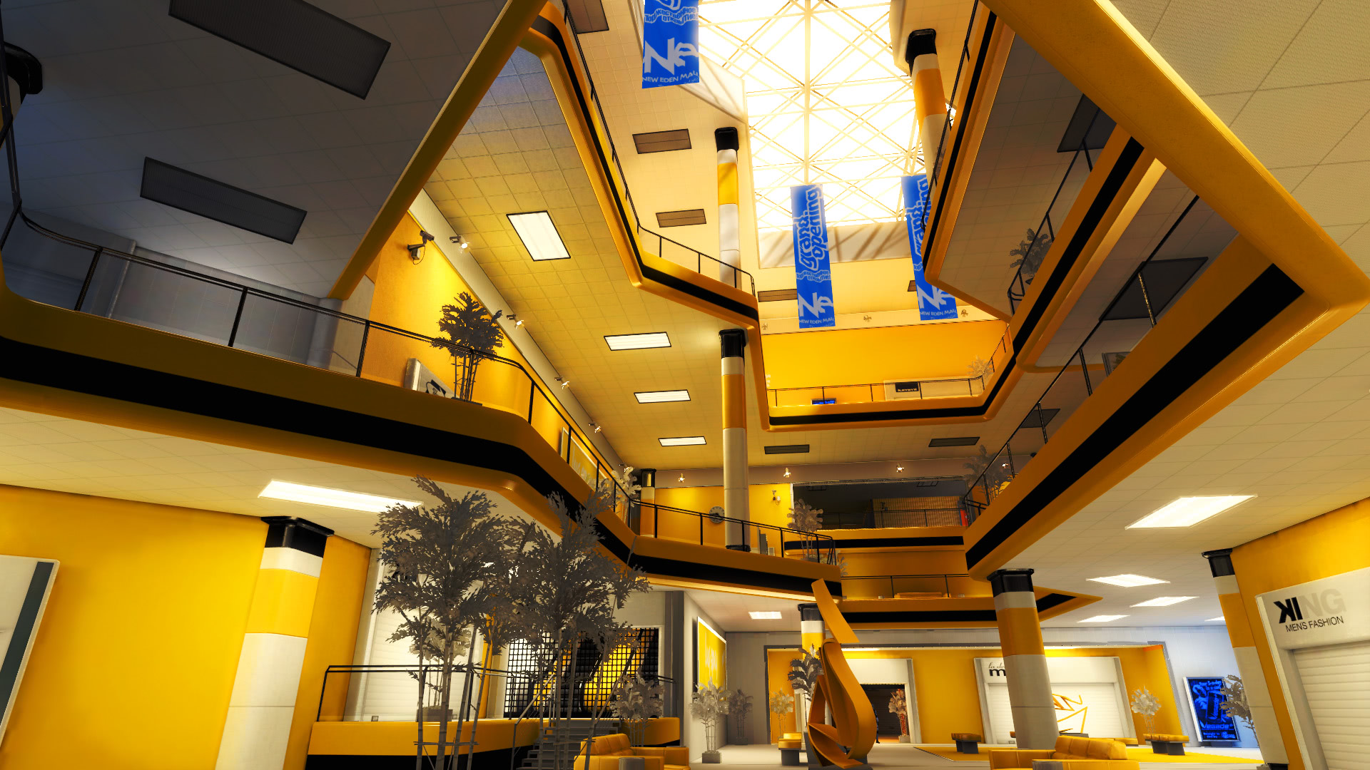 Mirrors Edge Shopping Video Games Architecture Yellow 1920x1080