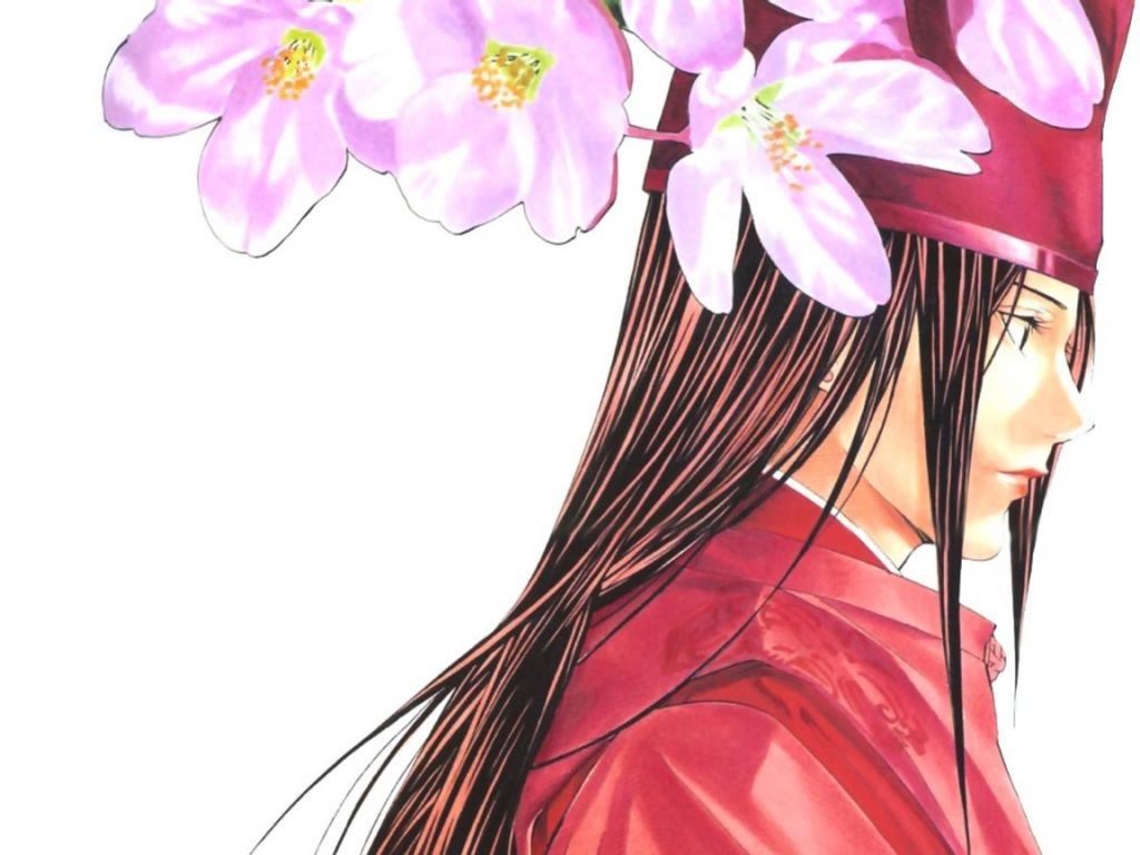 Fujiwara No Sai Hikaru No Go Anime Girls Flowers Long Hair Anime 1024x768