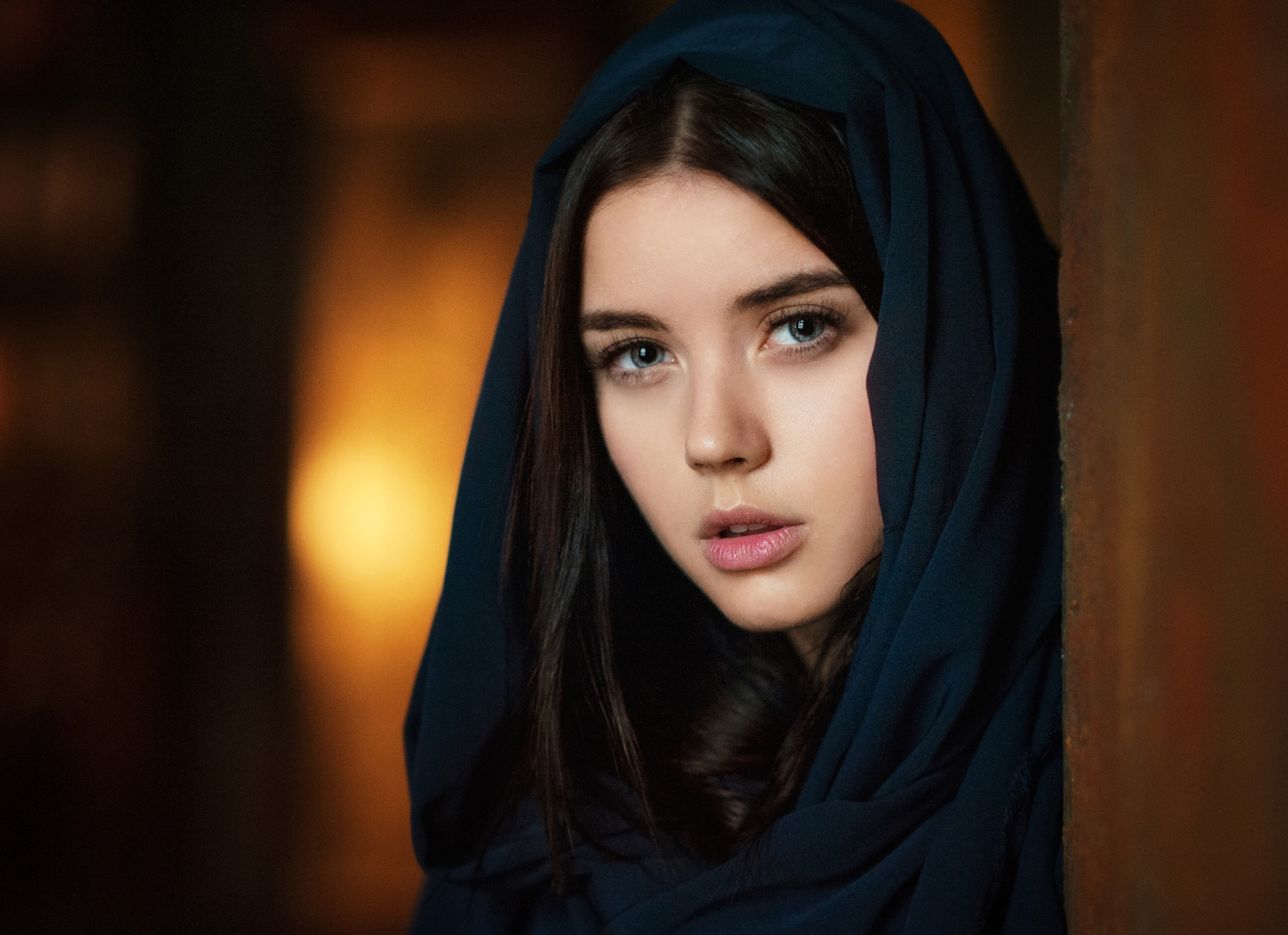 Women Tatyana Kozelkina Maxim Maximov Blue Eyes Portrait Brunette 2048x1486