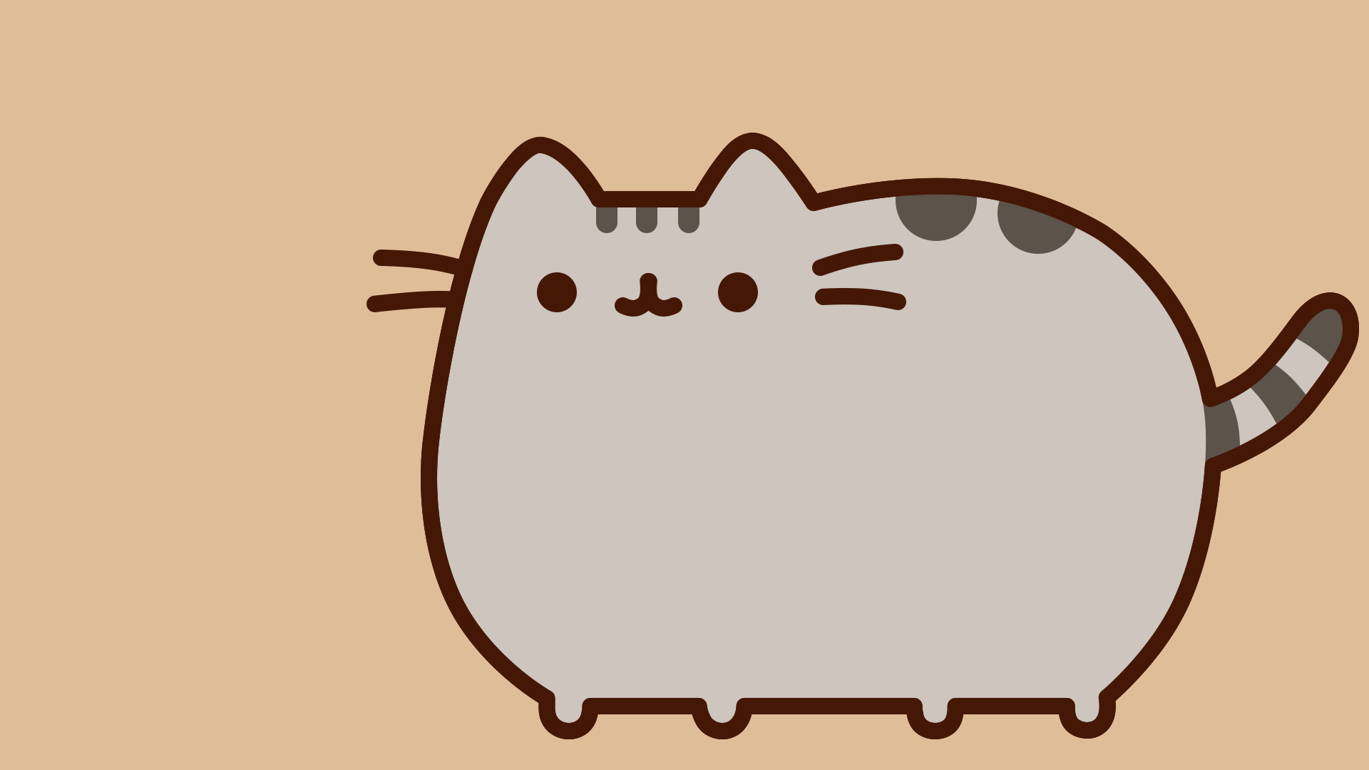 Pusheen Cats Original Characters Beige Chubby Artwork 1920x1080