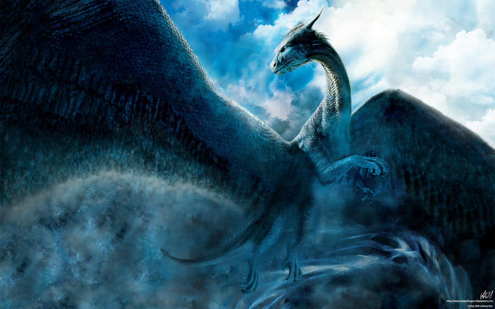 Eragon Literature Dragon Movies Fantasy Art Saphira Turquoise Blue 1680x1050