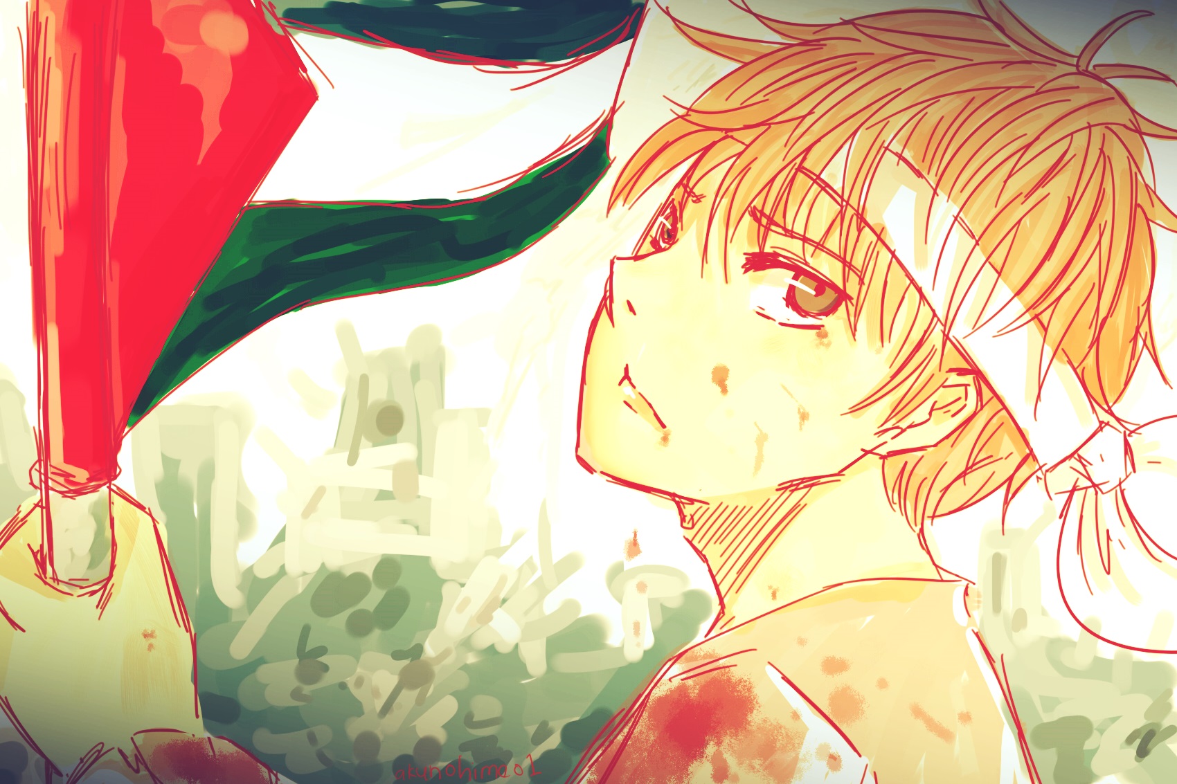 Anime Boys Palestine Flag Digital Art 1700x1133