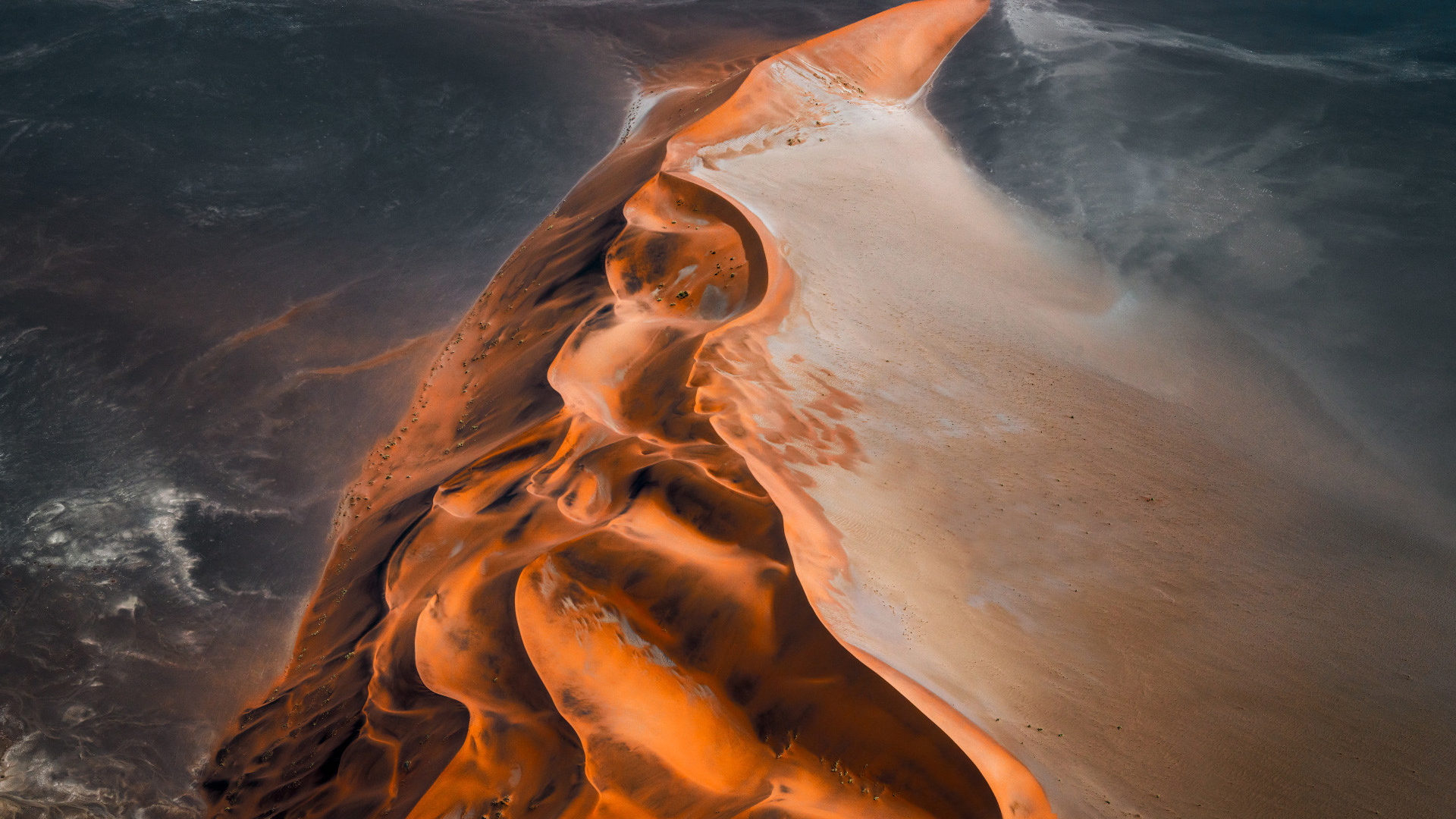 Namibia Dunes Sea Landscape Photography Nature 1920x1080