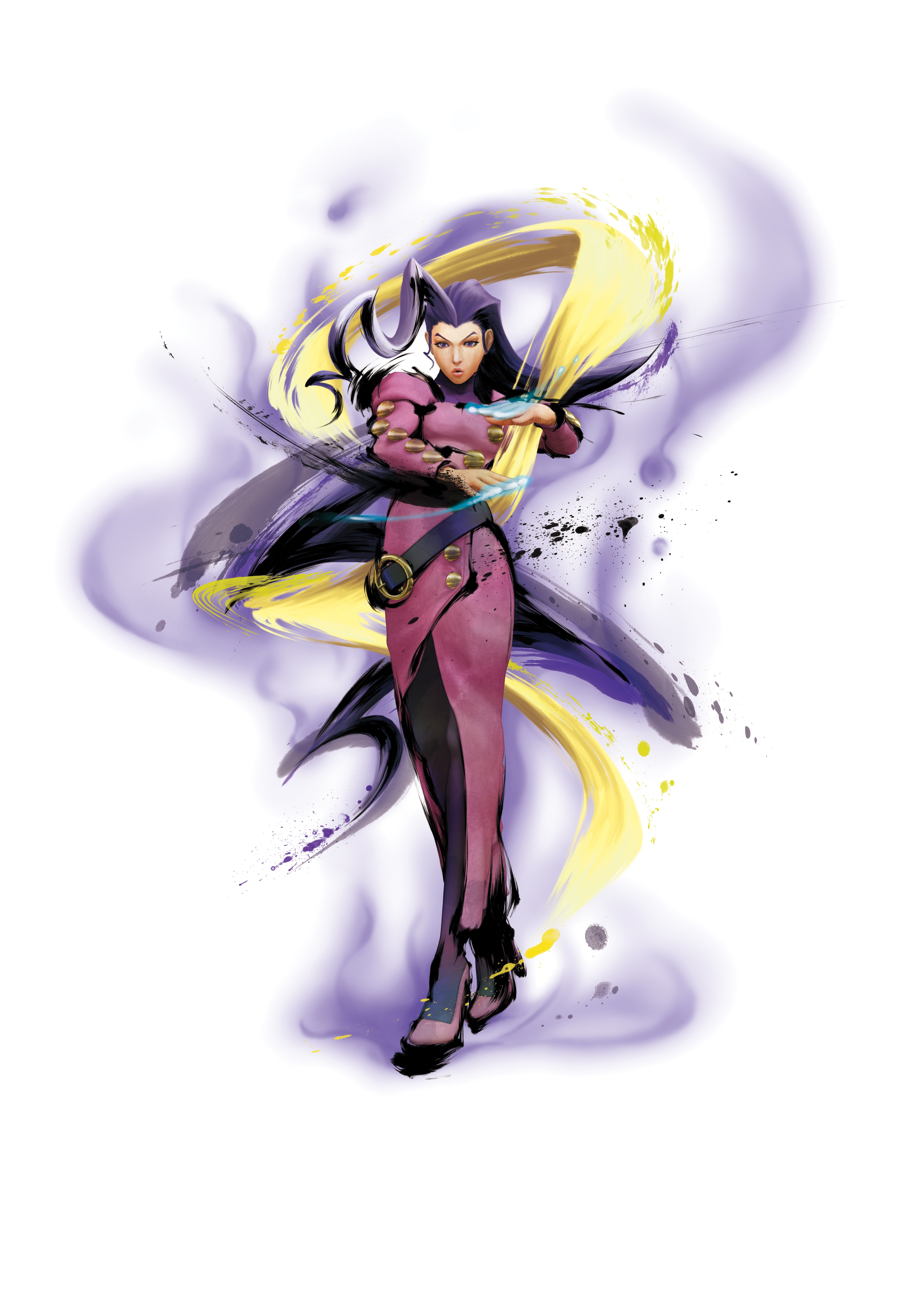 Street Fighter IV Video Game Art Video Games Purple Hair Simple Background Warrior Anime Girls Anime 4096x5793