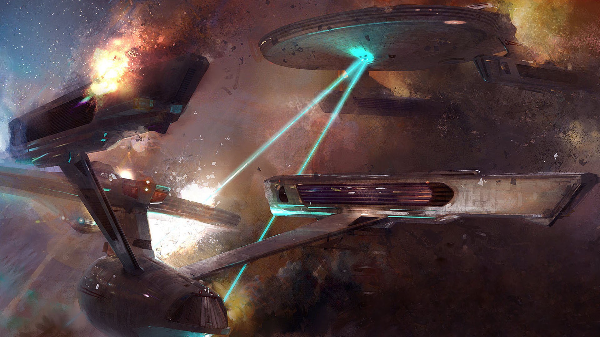 Science Fiction Star Trek USS Reliant Spaceship USS Enterprise Spaceship 1920x1080