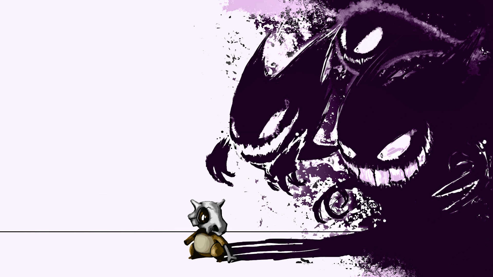 Pokemon Digital Art Cubone Ghastly Gengar 1920x1080