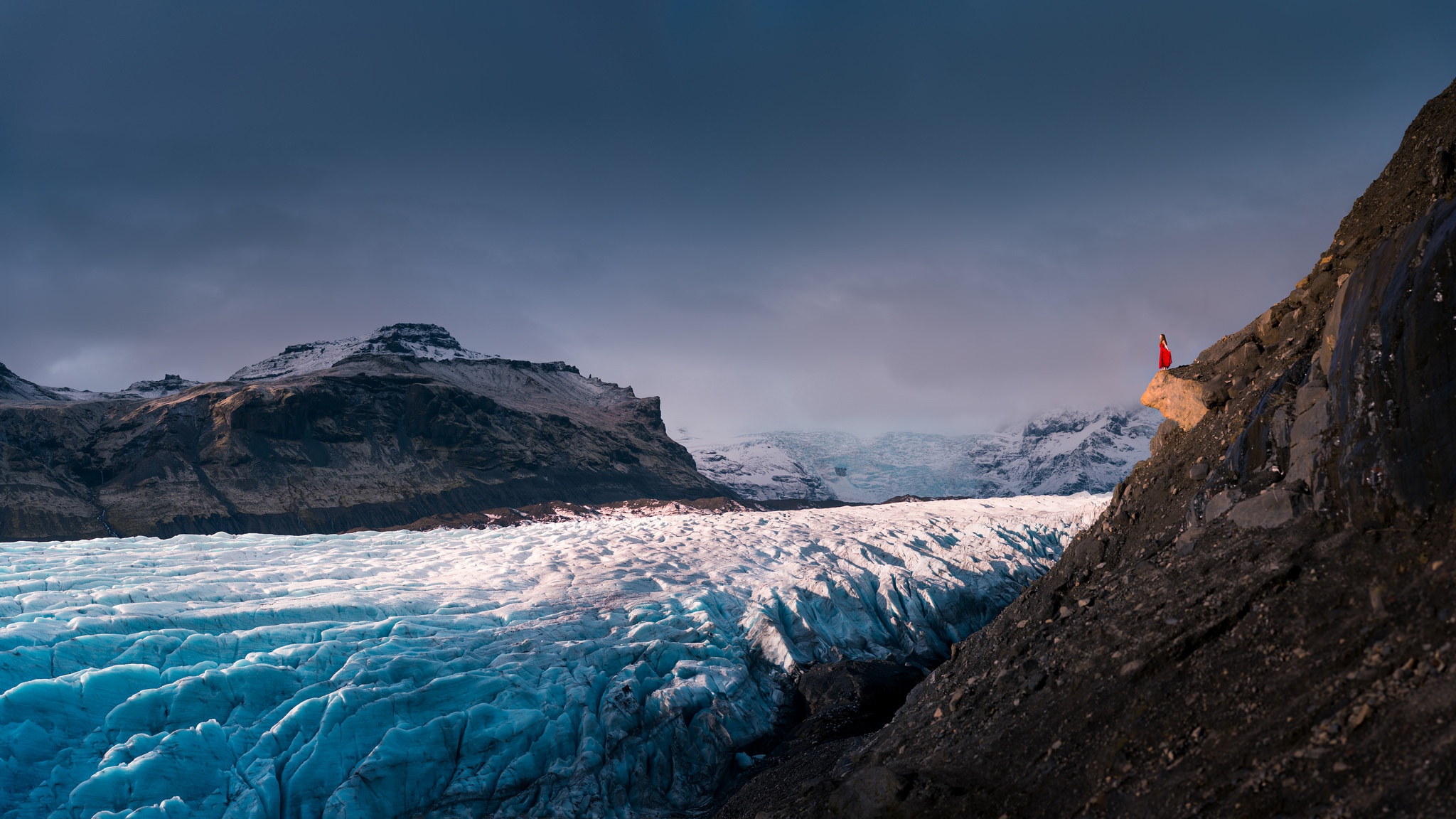 Glaciers Nature Ice Landscape Mountains 2048x1152