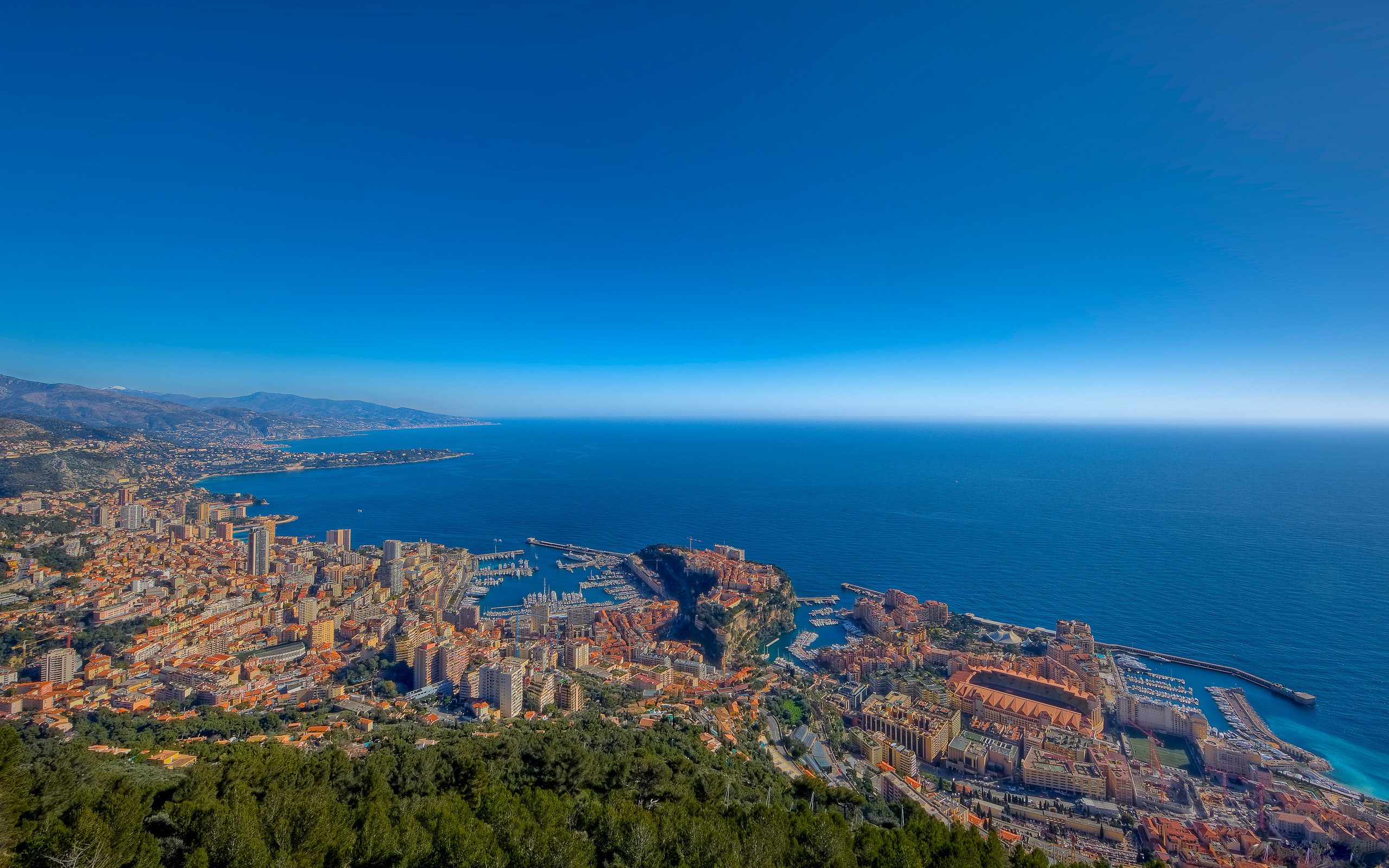 Landscape City Ocean Monaco 2560x1600