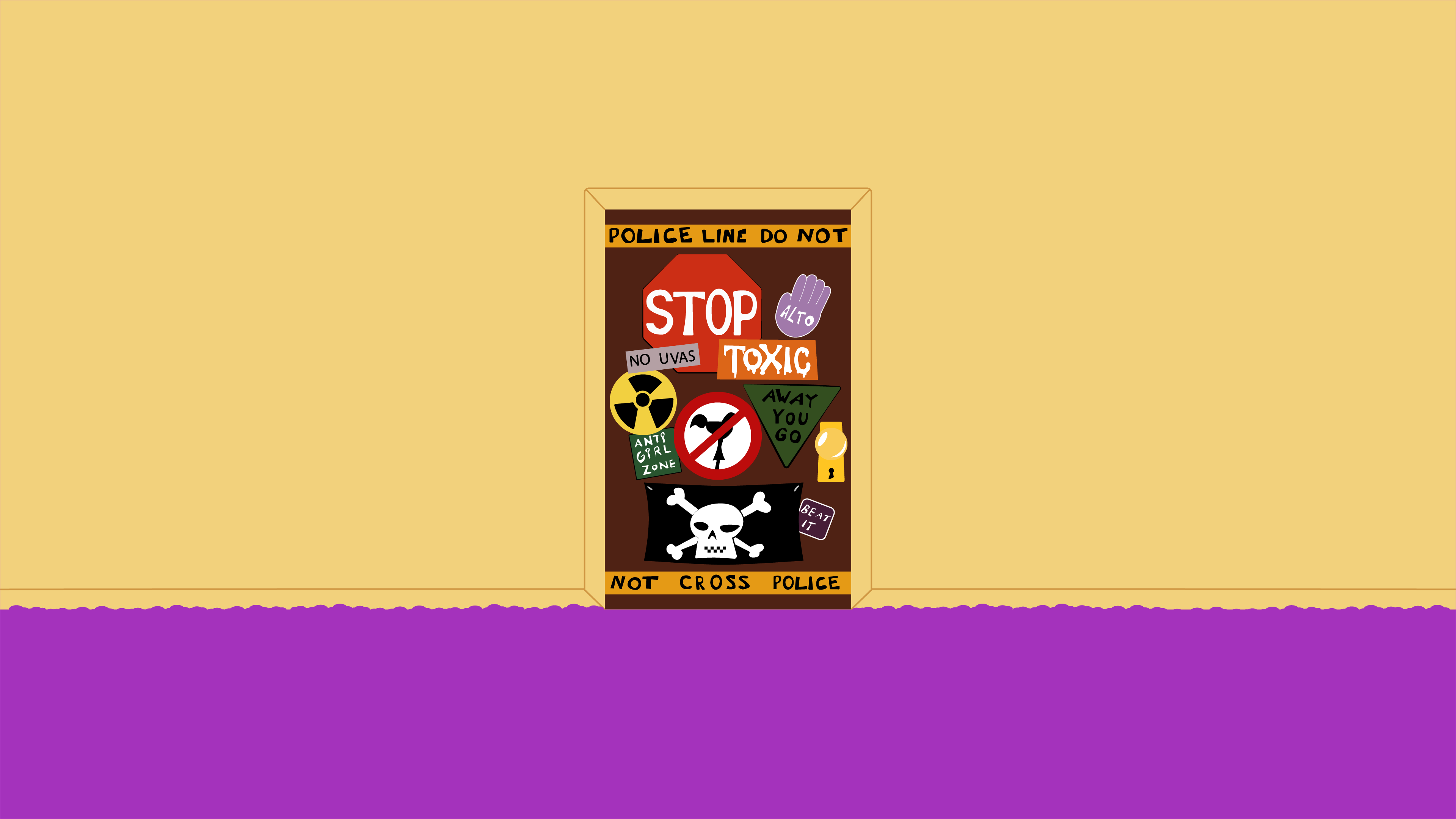 Cartoon Cartoon Network Simple Background Simple Door Warning Signs Dexters Laboratory 3840x2160