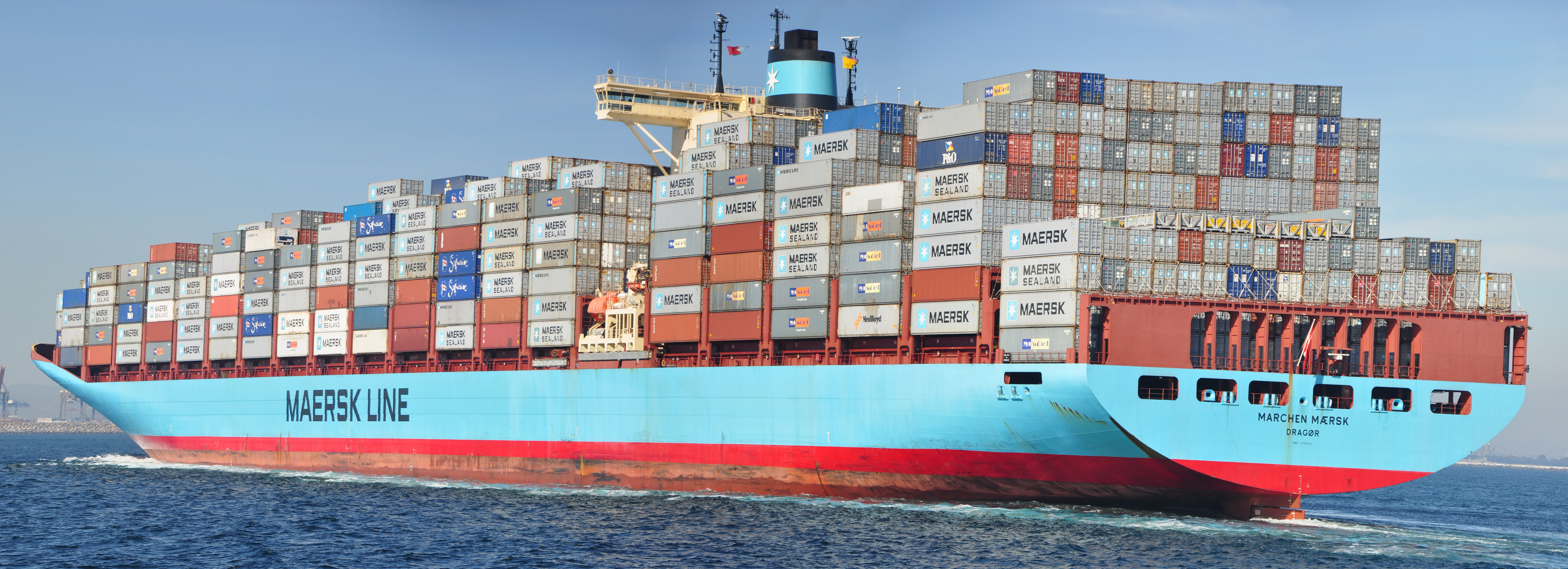 Maersk Maersk Line Cargo Container Ship Dual Monitors 9647x3499