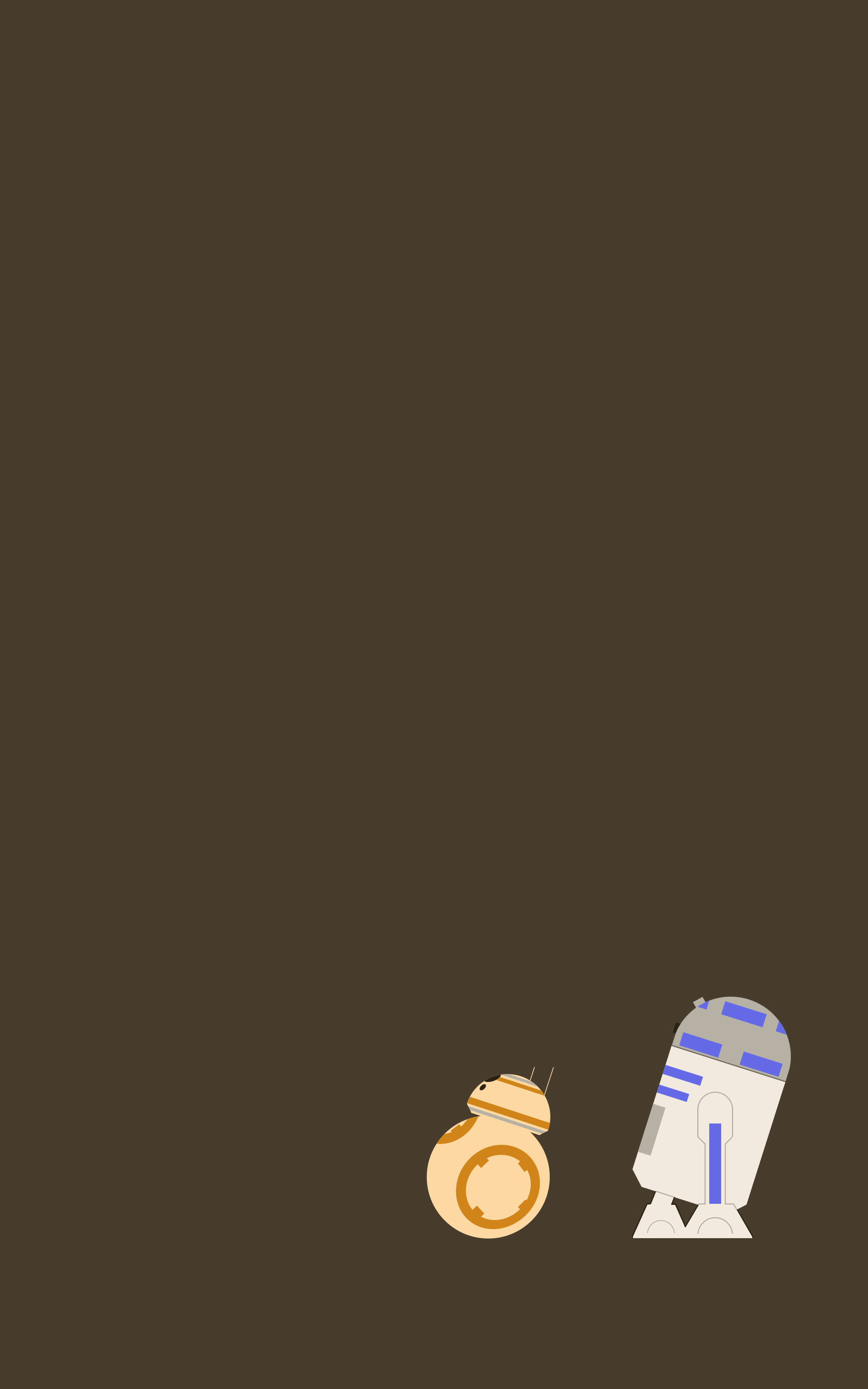 Minimalism Portrait Display Star Wars The Force Awakens Star Wars BB 8 R2 D2 Robot Star Wars Droids  2400x3840