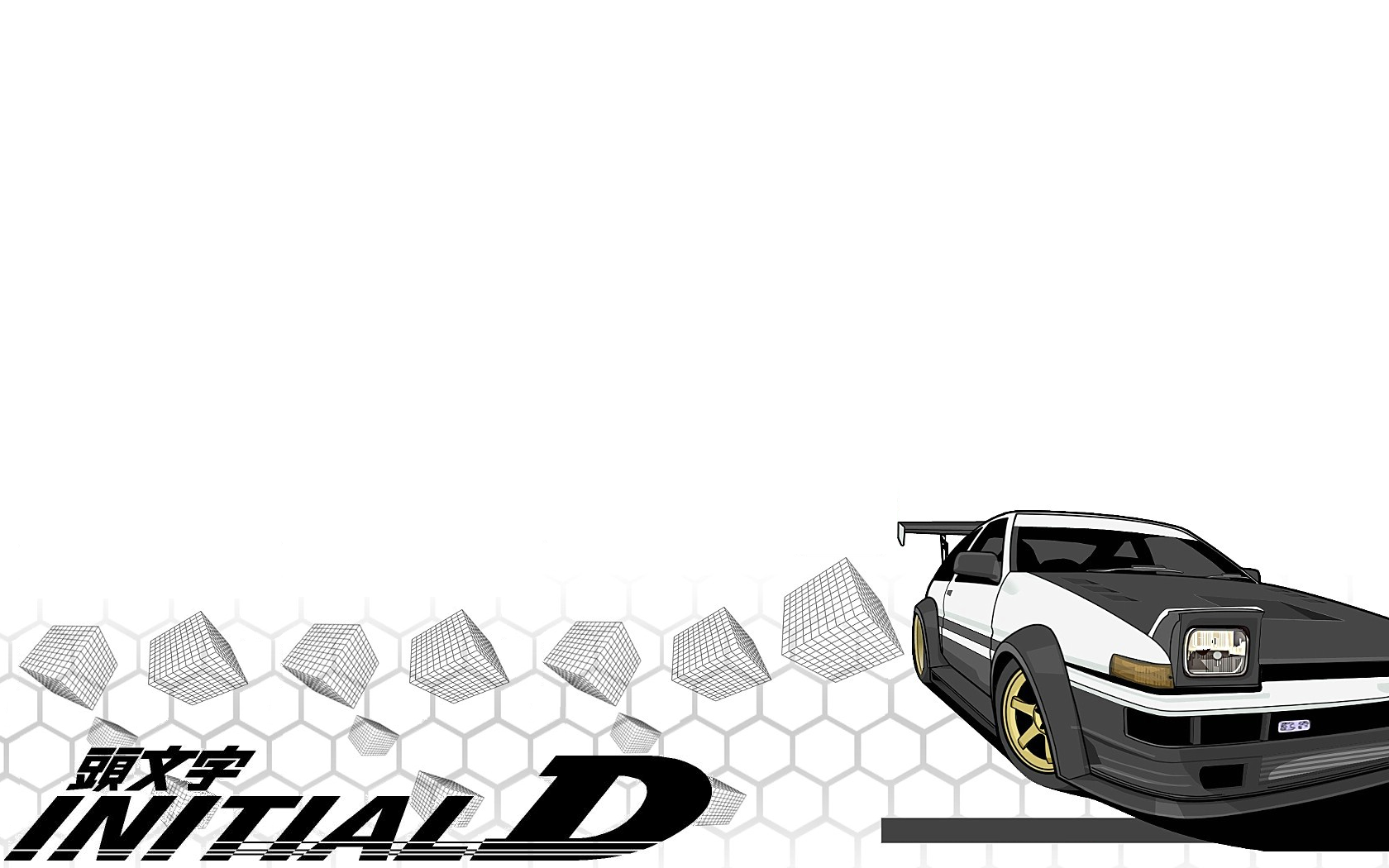 Initial D Anime Car Toyota Toyota Corolla AE86 Simple Background White Background Vehicle Pop Up Hea 1680x1050