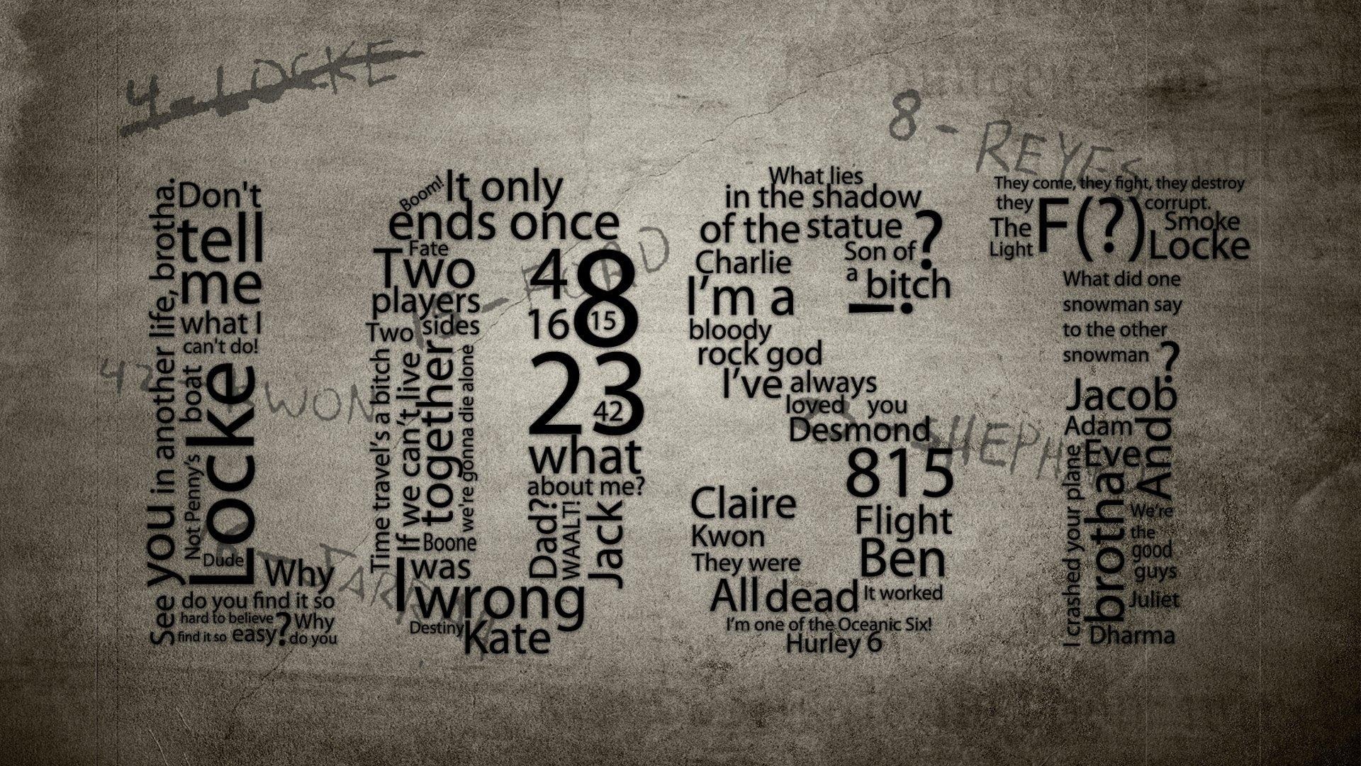 Lost Dharma Initiative TV Numbers Typography 1920x1080