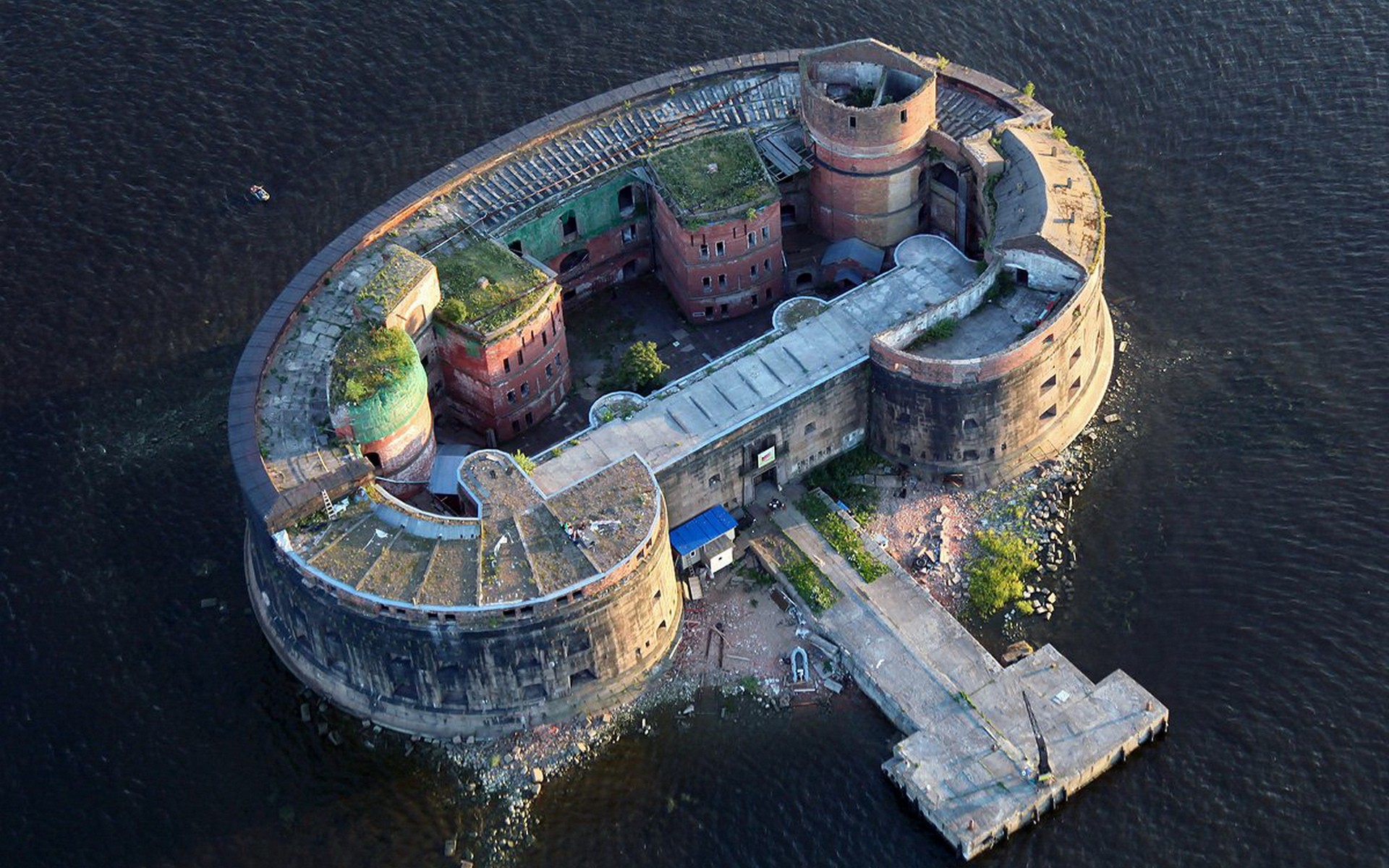 Architecture Island Forts Fortress Sea Wall Aerial View St Petersburg Russia Abandoned Ancient 1920x1200