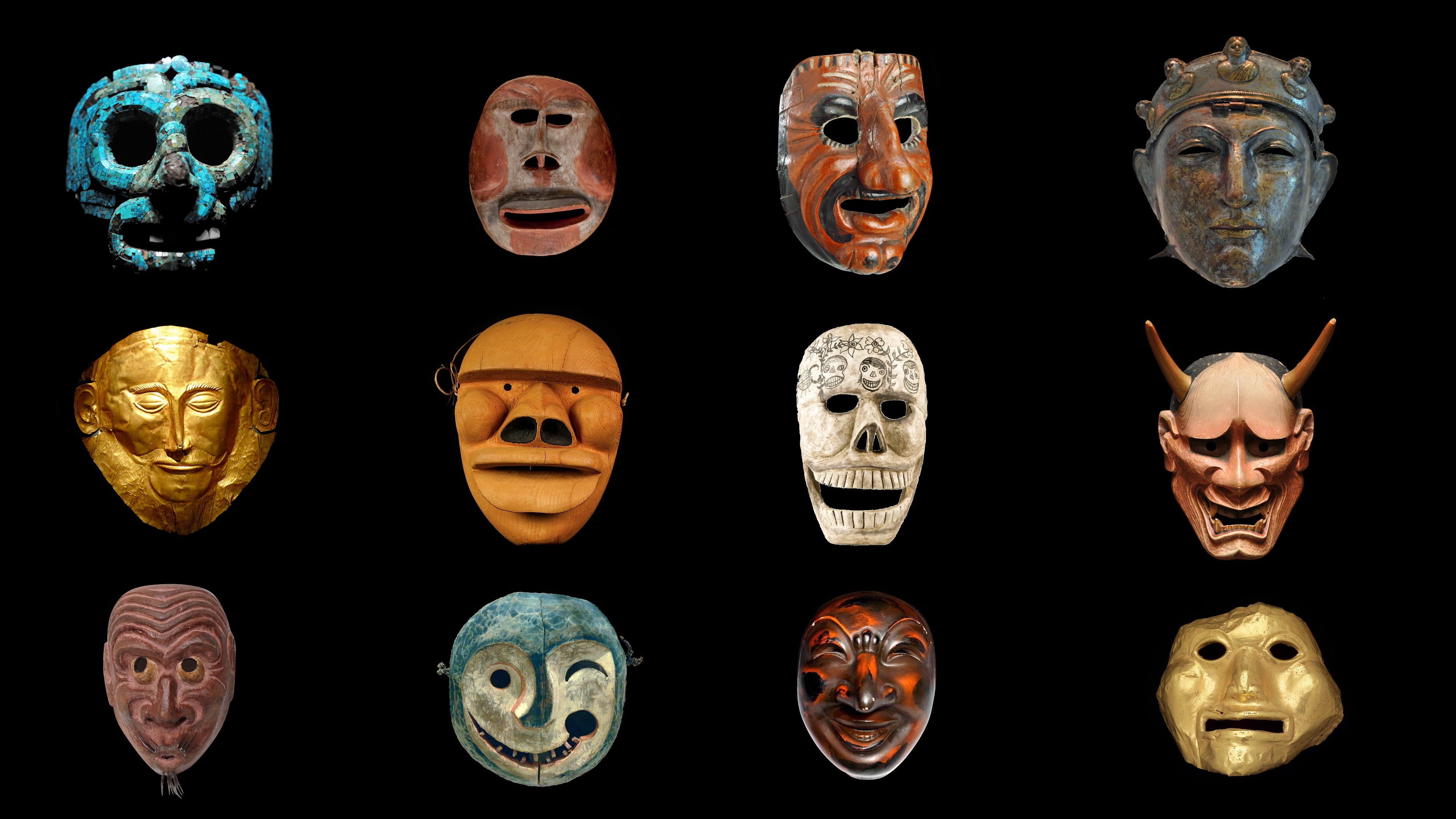 Mask Historic Museum Culture Aztec Roman Japan Celtic 3840x2160