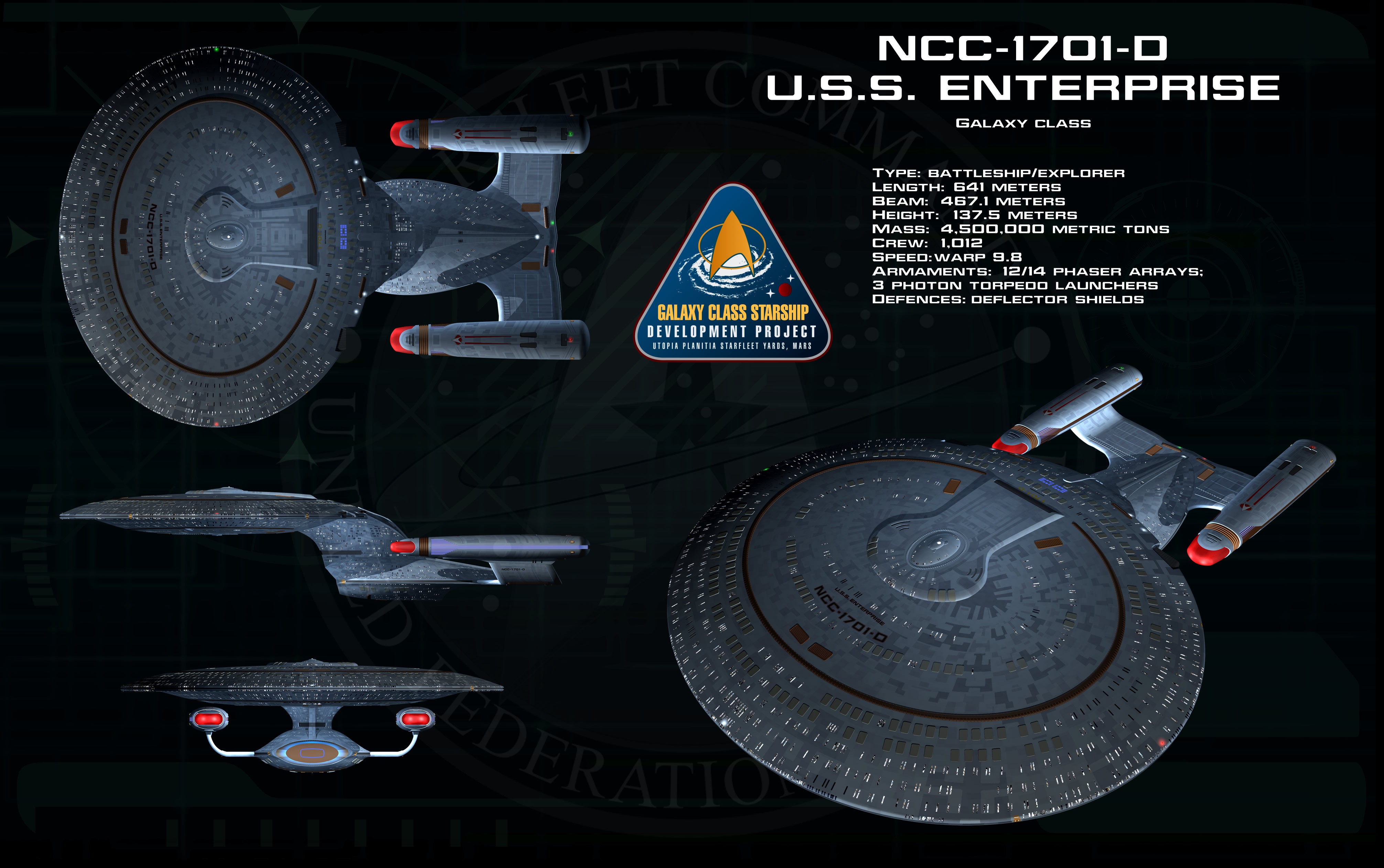 Star Trek USS Enterprise Spaceship Infographics Science Fiction 4025x2525