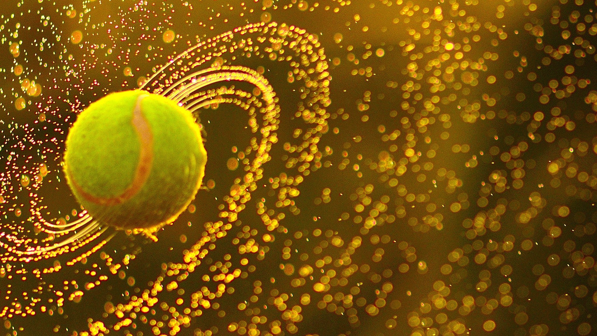Macro Water Drops Tennis Balls 1920x1080