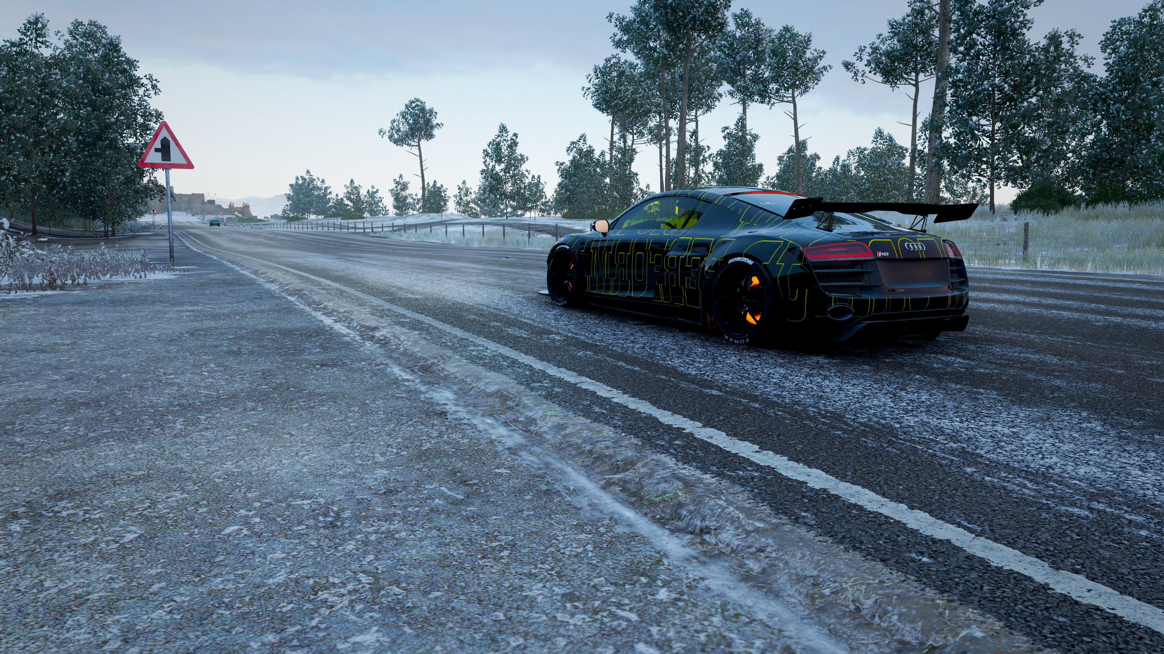 Forza Horizon 4 Audi R8 GT JP Performance Video Games Screen Shot Audi Audi R8 Type 42 Audi R8 Brake 3840x2160