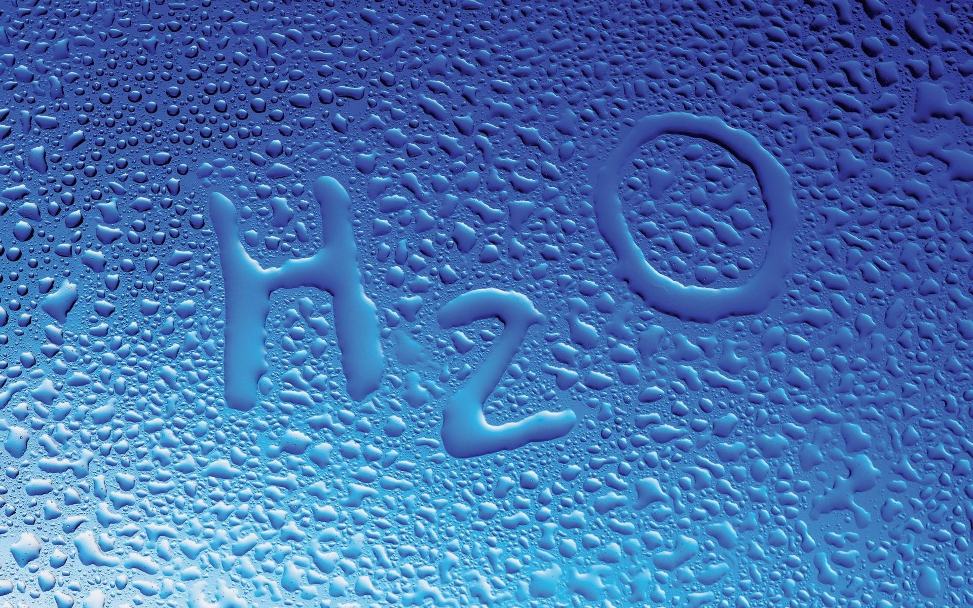 Water Drops Water Glass H2O Blue Background 1920x1200