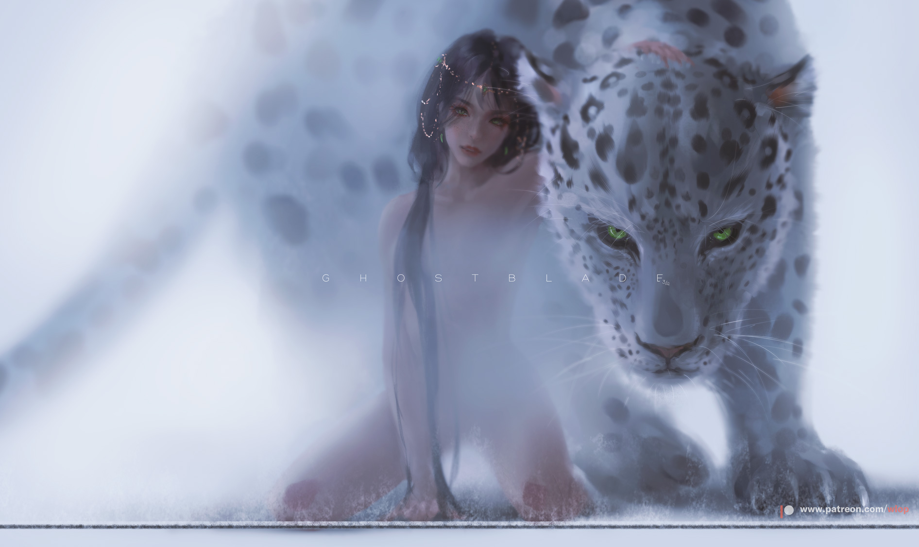 Anime Girls Anime Ghostblade WLOP Snow Leopard Ling Feng Wallpaper   Resolution1892x1126  ID451573  wallhacom