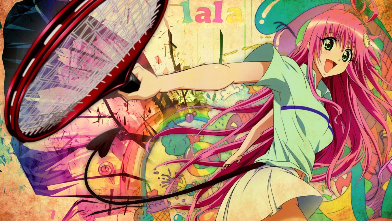 Snyp Anime Colorful To Love Ru Lala Satalin Deviluke Anime Girls Tennis Rackets 1360x768