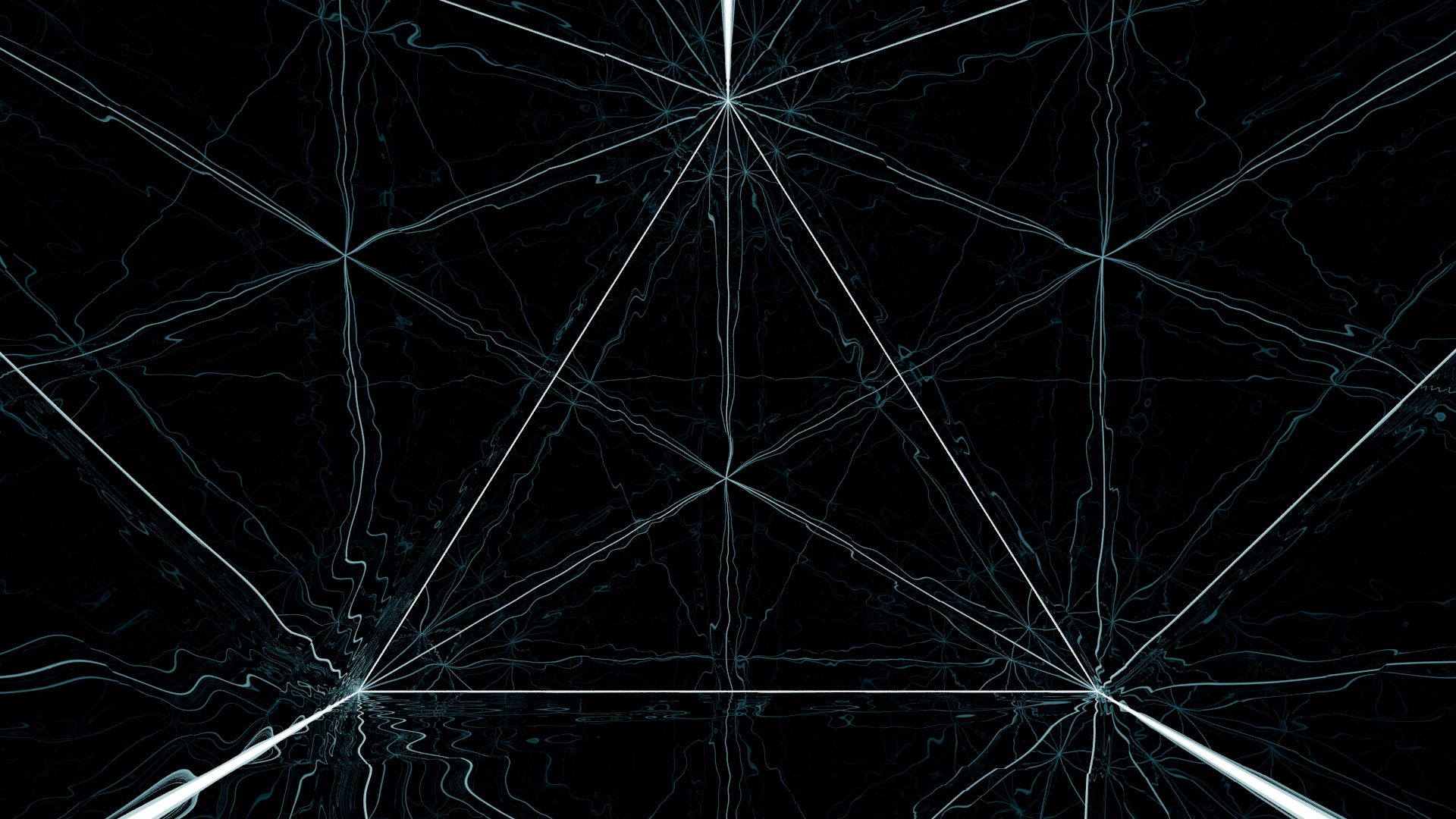 Geometry Black Blue Abstract CGi Mirror Mind Triangle 1920x1080