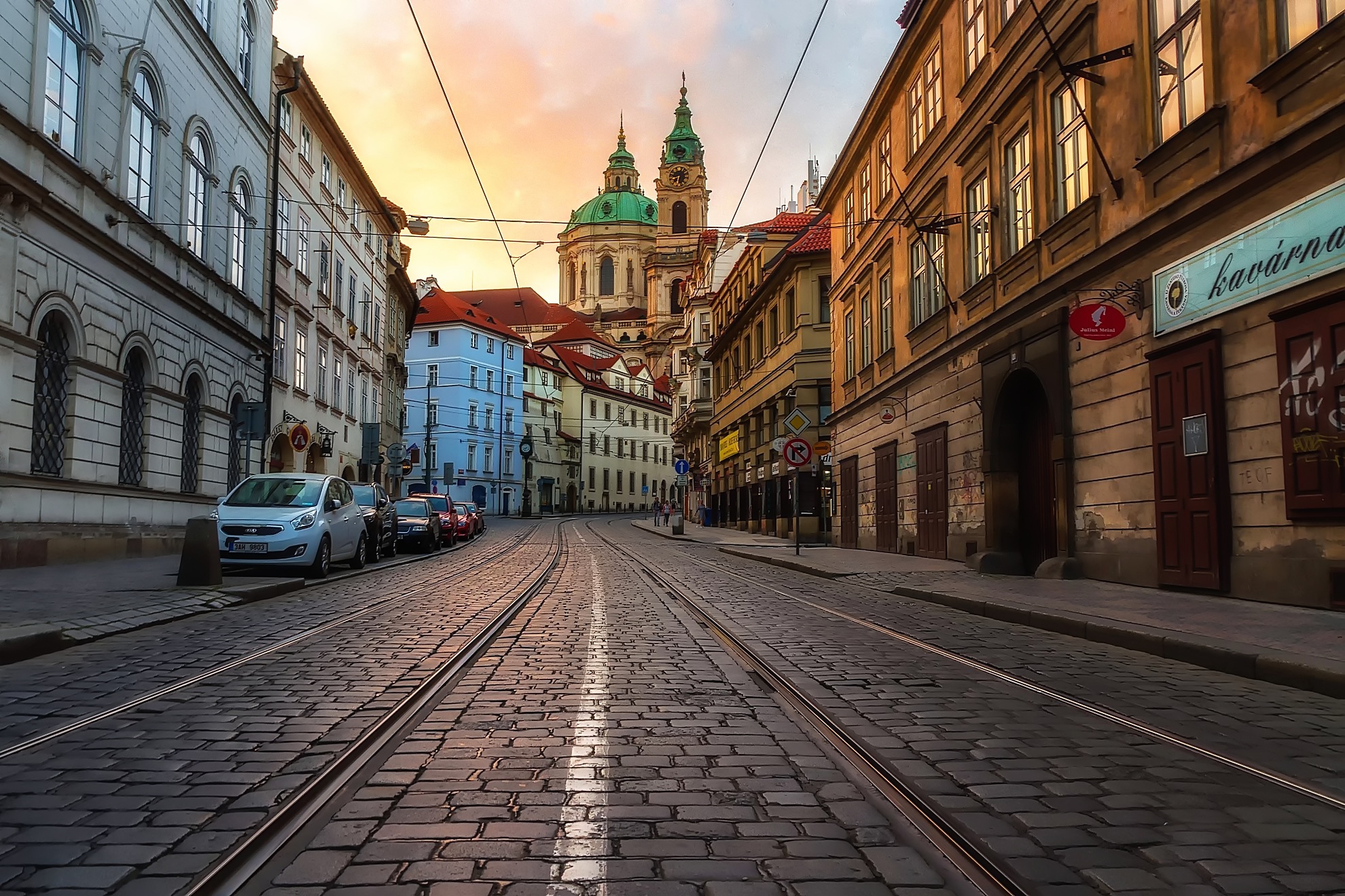 Prague Cityscape Czech Republic Street Pavements 1980x1320