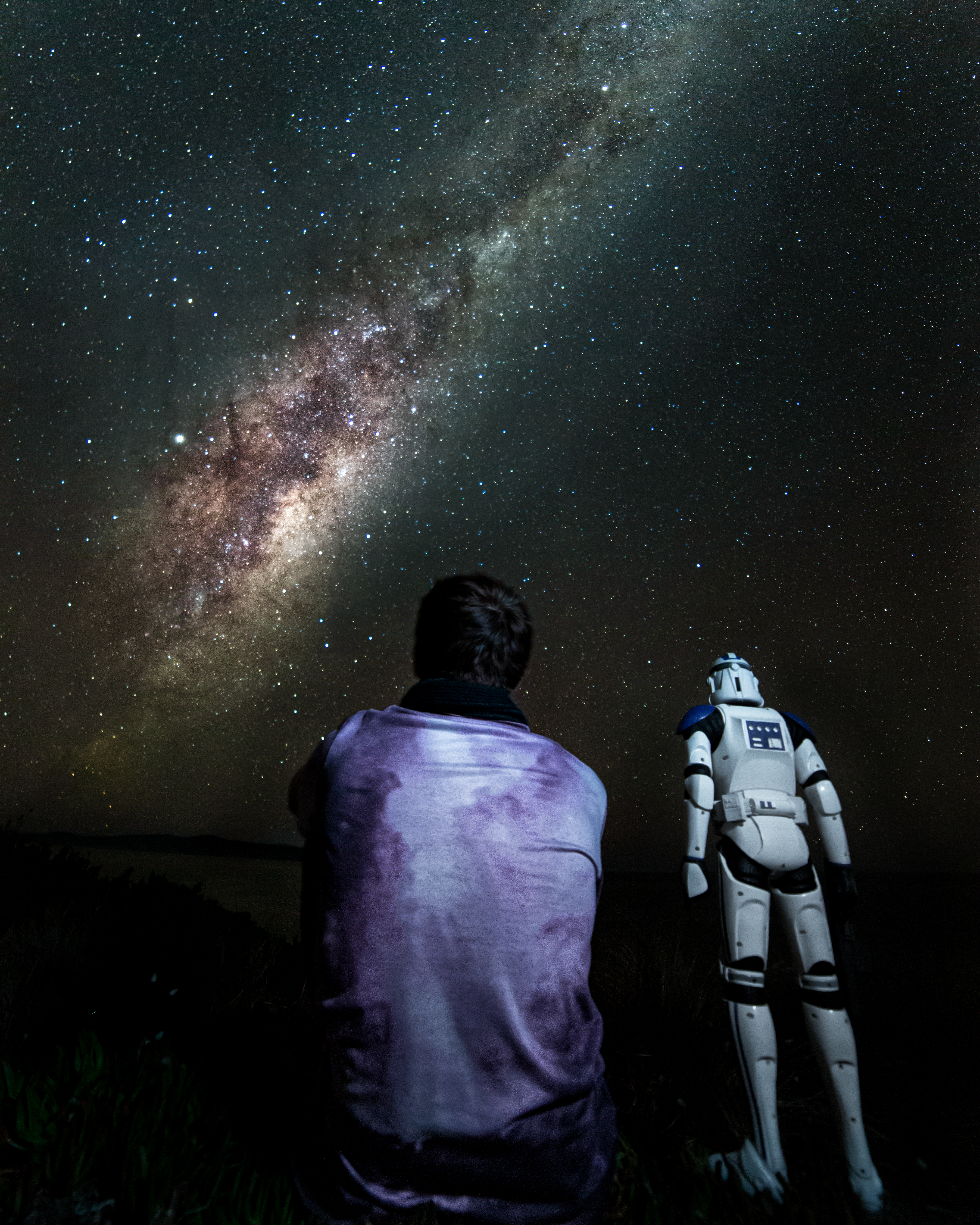 Long Exposure Milky Way Light Painting Landscape Figurines Star Wars Heroes Clone Trooper Tasmania 3606x4508