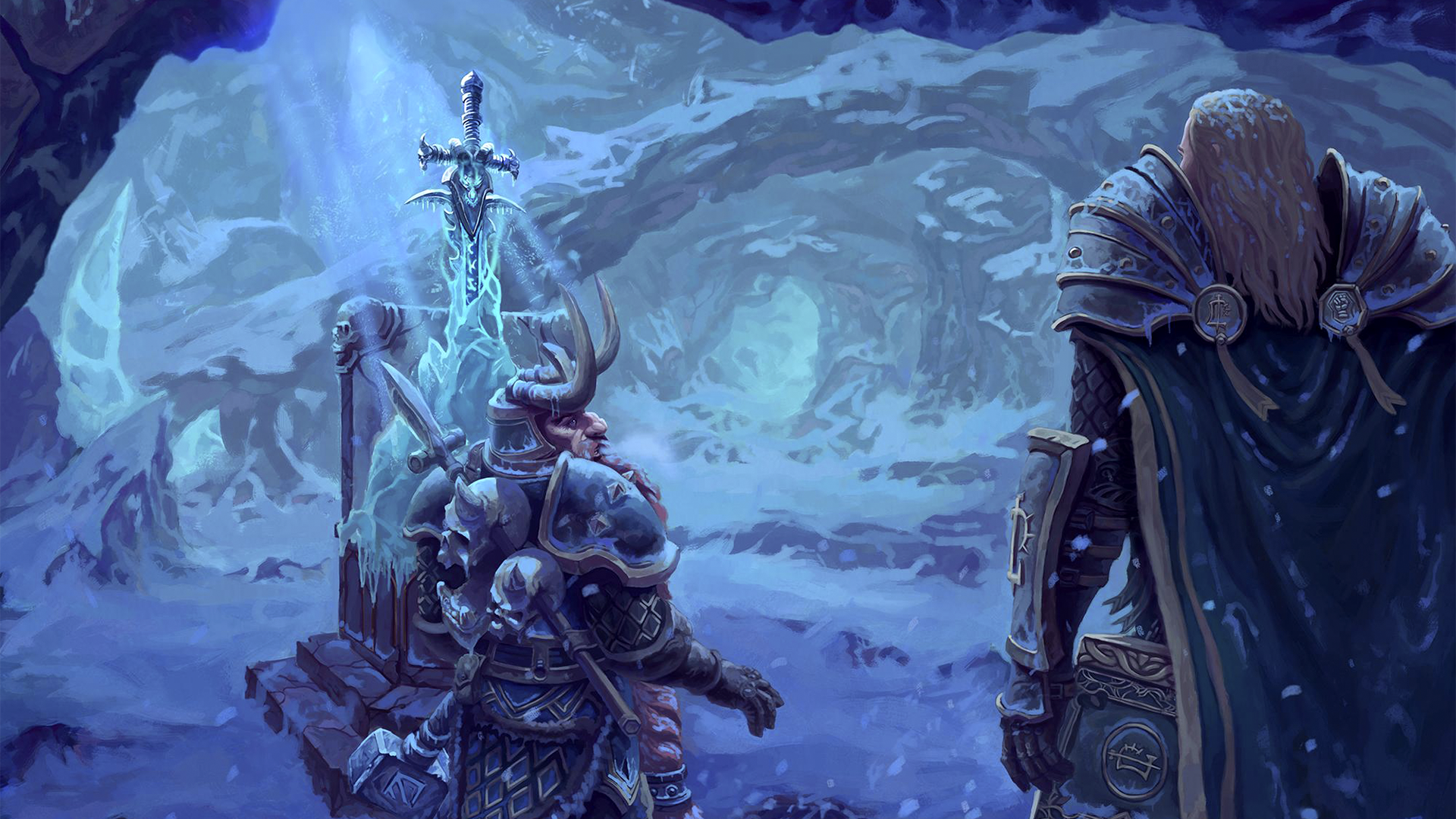 Warcraft Arthas Muradin Lich King Frostmourne World Of Warcraft Mmorpg Artwork RPG Alliance Dwarf 1920x1080