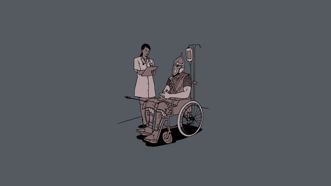 The Elder Scrolls Video Games Wheelchair Nurses 1366x768