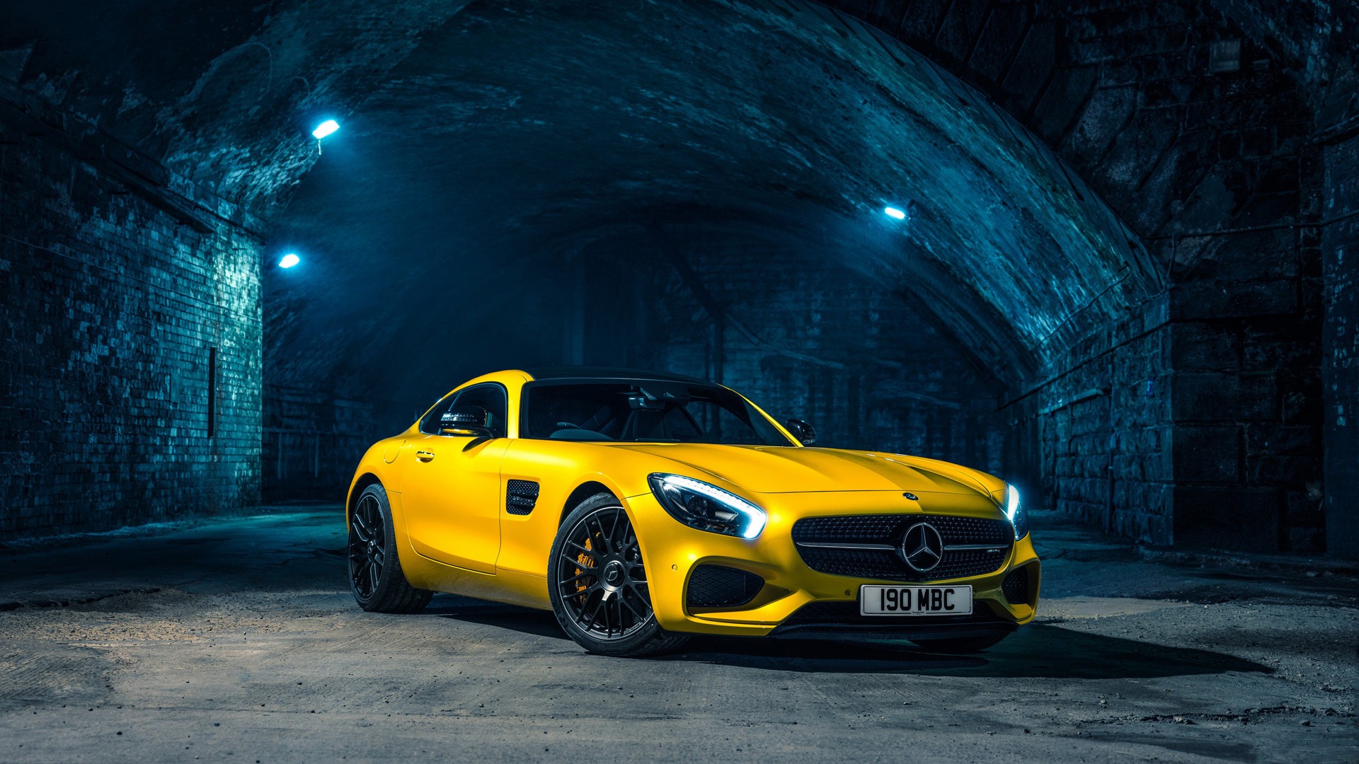 Mercedes Benz AMG GT Car Yellow Yellow Cars Dark 1920x1080