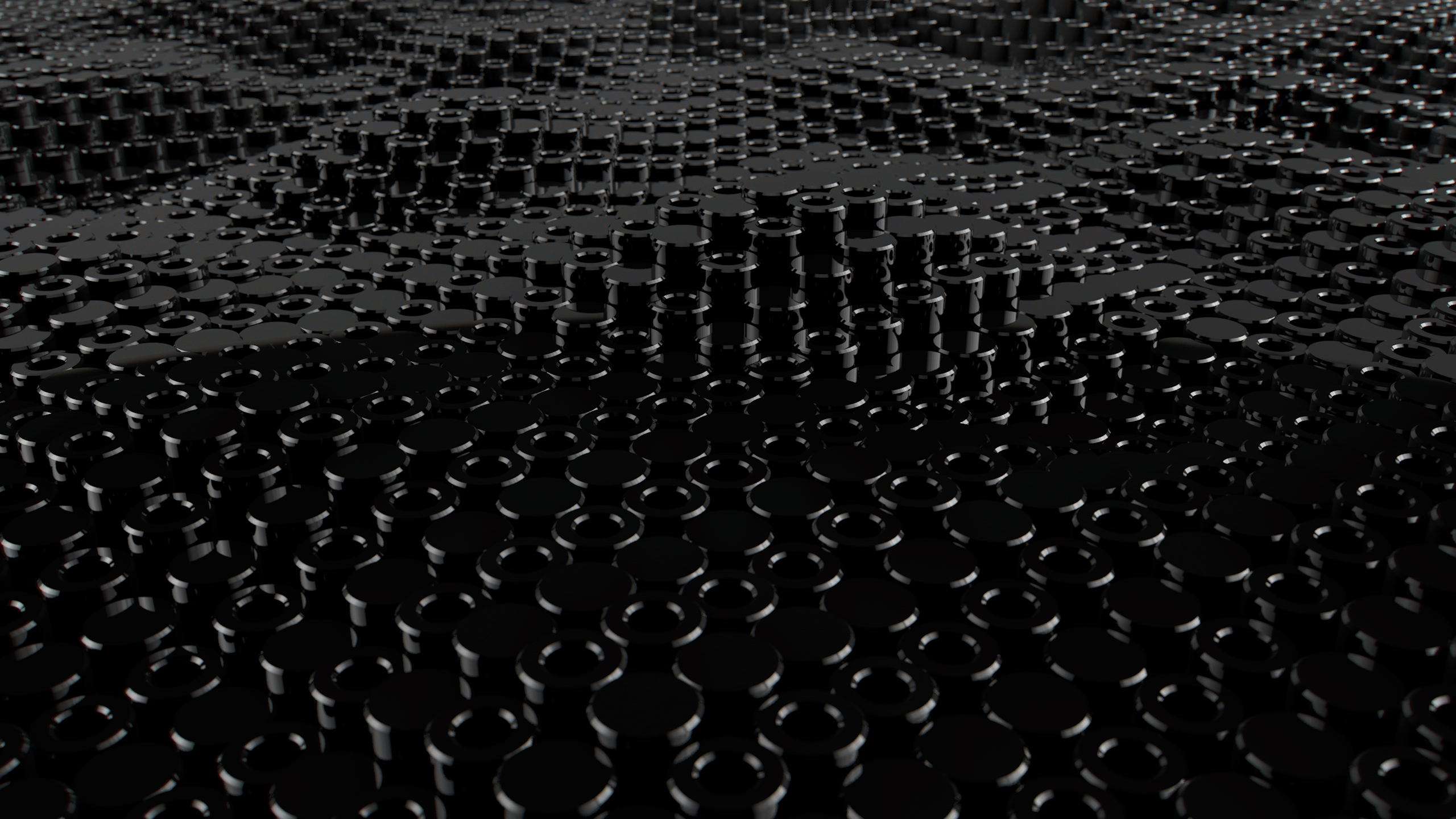Abstract Reflection Monochrome Circle 3D Abstract Wavy 2560x1440