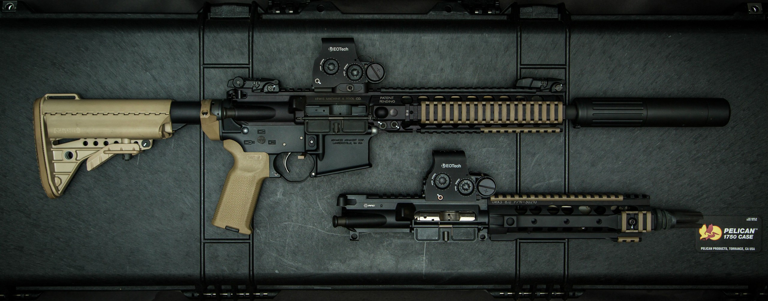 Gun AR 15 Black Rifle 2560x1005