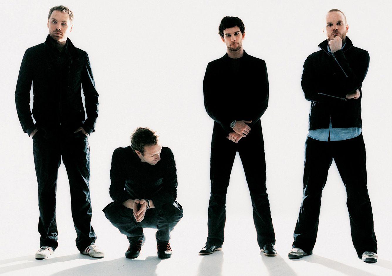Coldplay White Background Simple Background Standing Looking At Viewer Looking Away Black Clothing W 1336x941