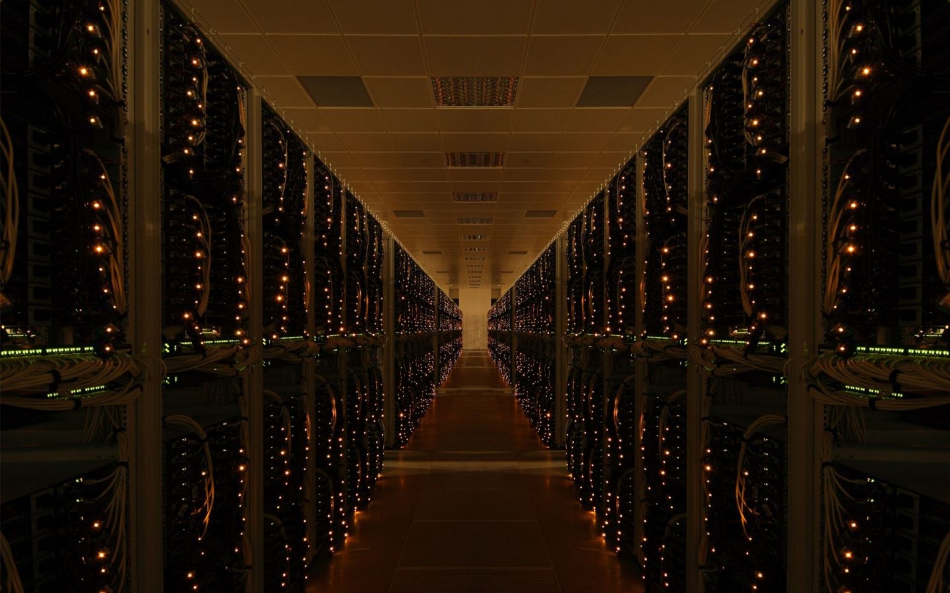 Computer Server Datacenter Network Low Light 1920x1200