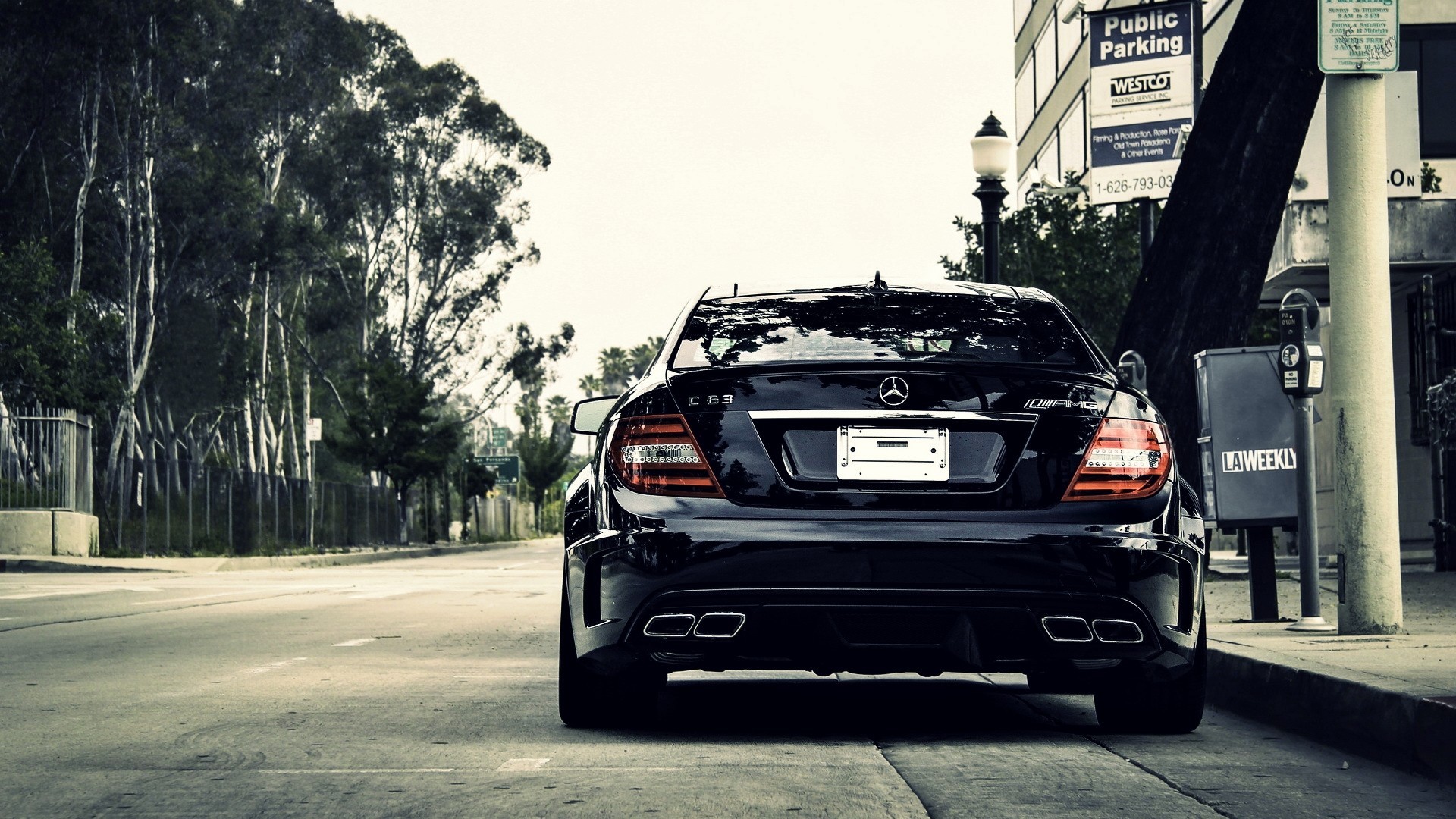 Mercedes Benz Car Black Cars Mercedes C63 AMG Sports Car 1920x1080