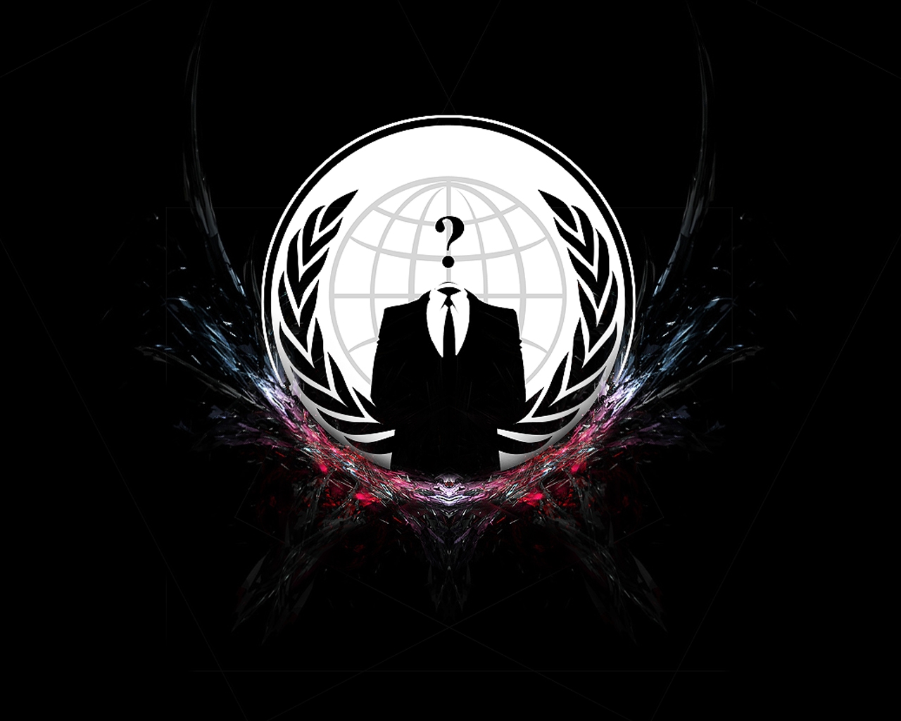 Anonymous Hackers Suits Tie Dark 1280x1024